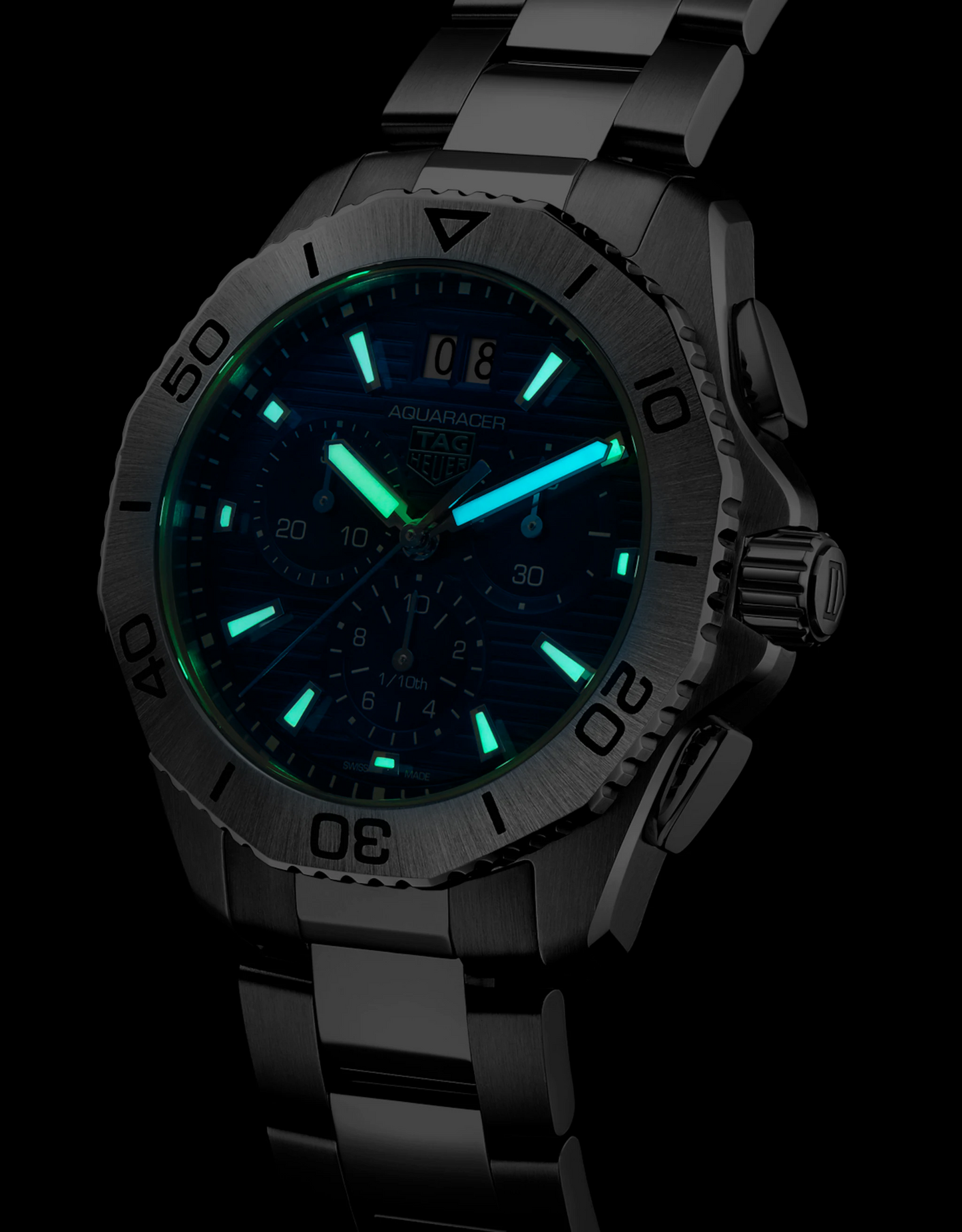 TAG Heuer Aquaracer Professional 200 Chronograph, Stainless Steel, Ref# CBP1113.BA0627, Luninous