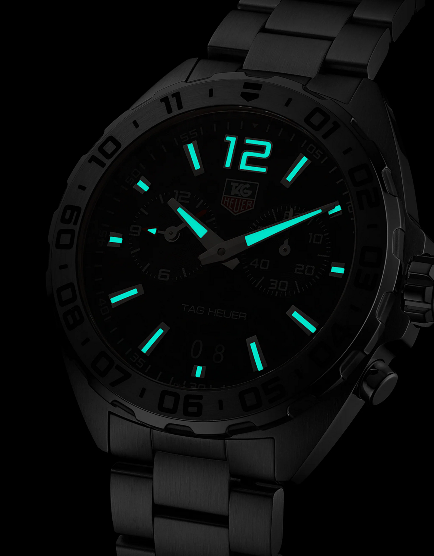 TAG Heuer Formula 1 Date Alarm Stainless Steel, 41mm, Ref# WAZ111A.BA0875, Luminous