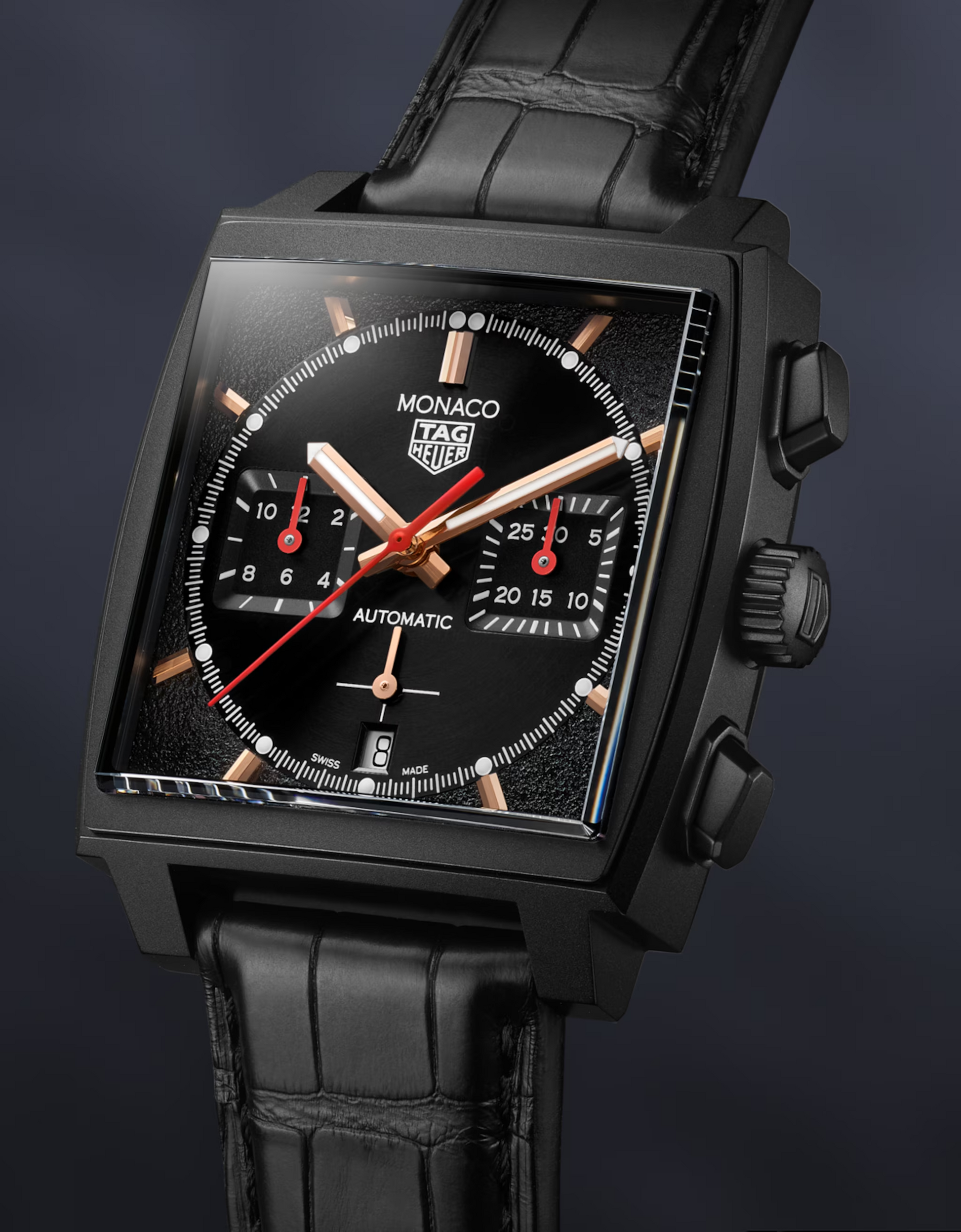 TAG Heuer Monaco Chronograph Automatic, Black DLC Titanium, 39mm, Ref# CBL2180.FC6497, Main view