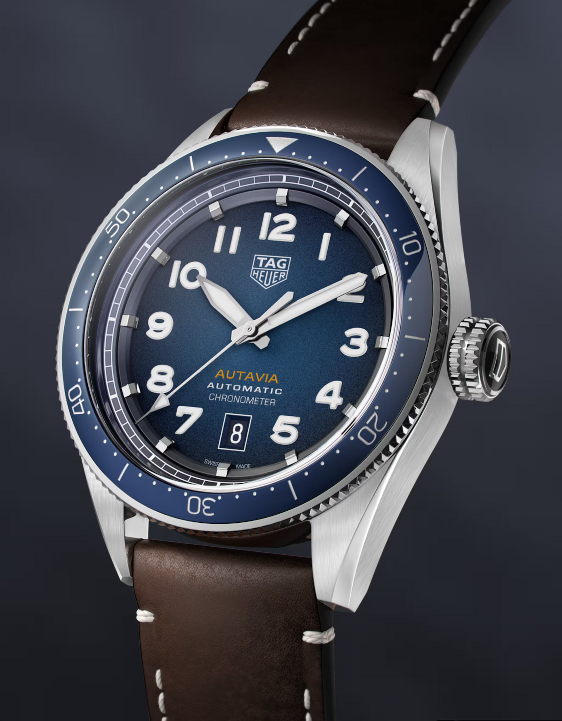 TAG Heuer Autavia Calibre 5 Chronometer, 42 mm, Stainless Steel and ceramic, Ref# WBE5116.FC8266, Main view