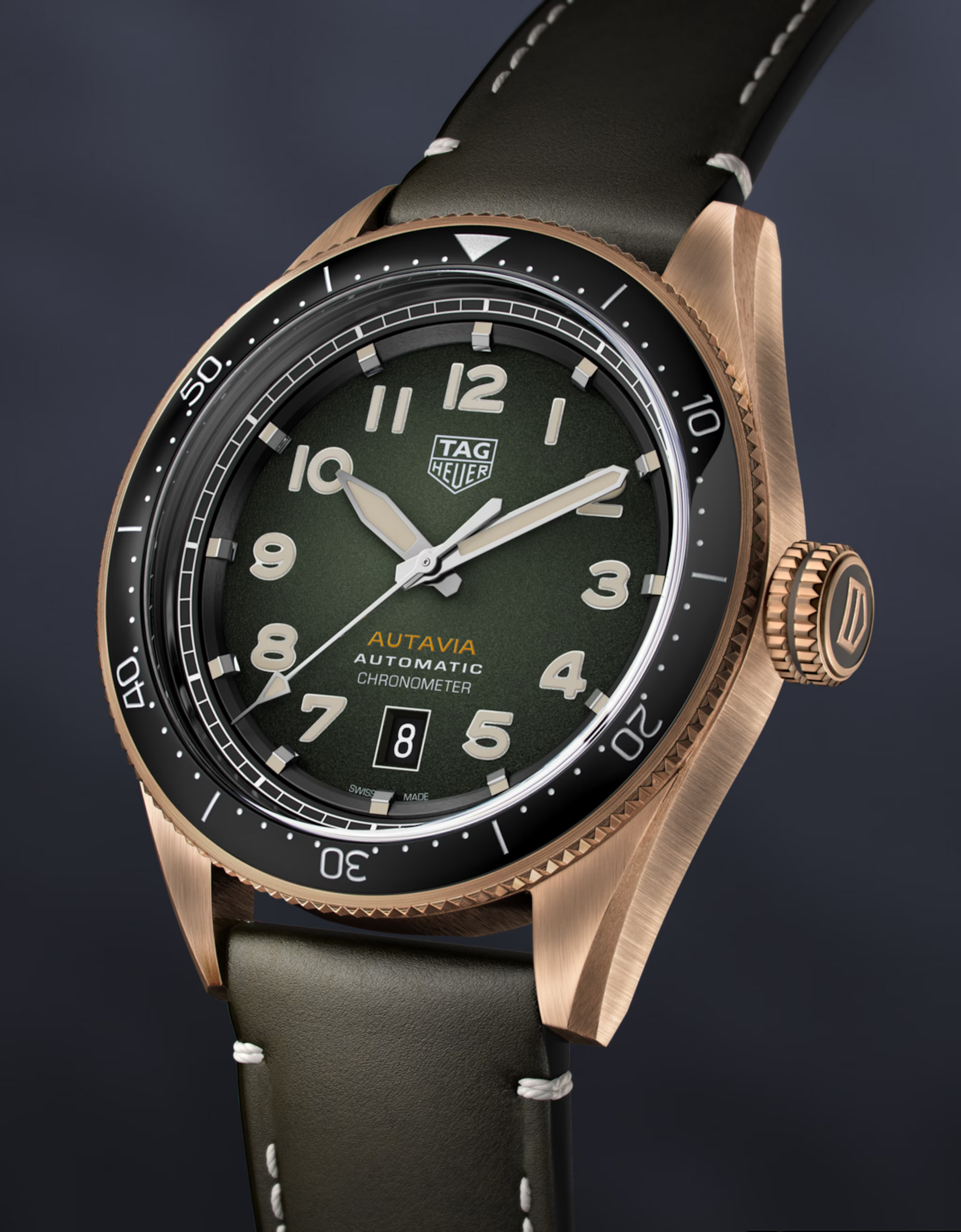 TAG Heuer Autavia Calibre 5 Chronometer, 42 mm, Bronze and ceramic, Ref# WBE5190.FC8268, Main view