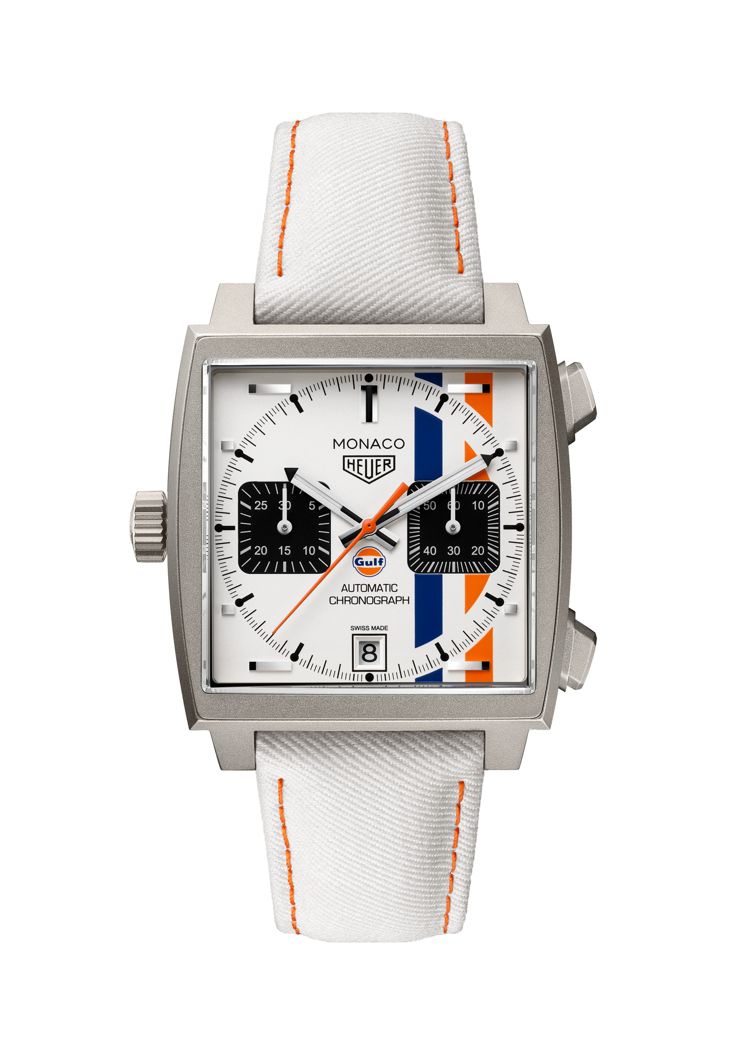 TAG Heuer Monaco Chronograph x Gulf Automatic, Titanium, 39mm, Ref# CAW218G.EB0393