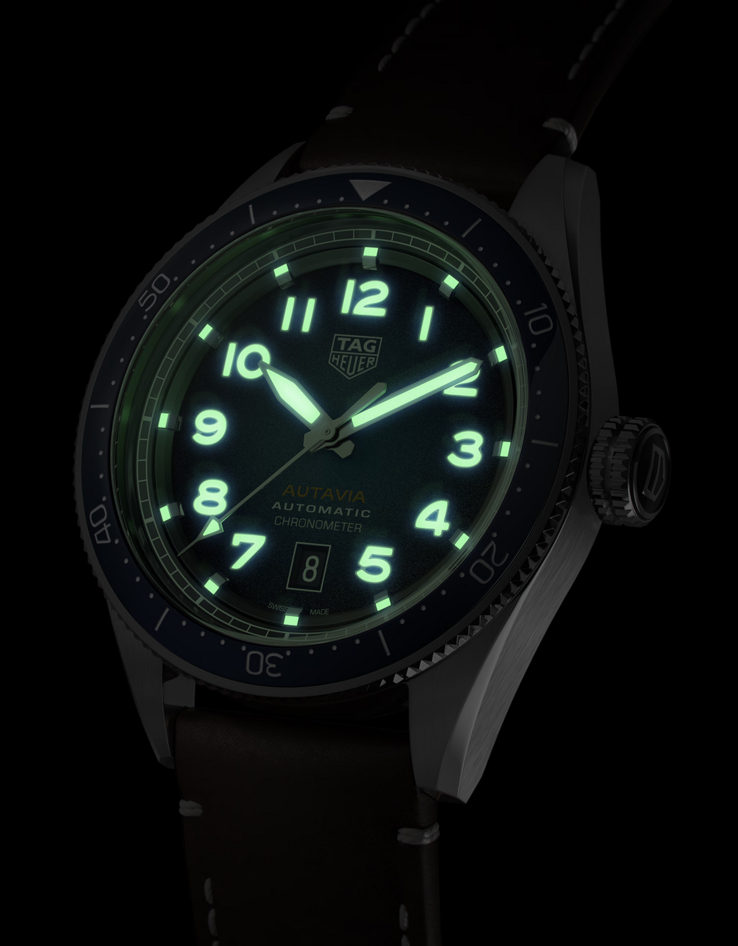 TAG Heuer Autavia Calibre 5 Chronometer, 42 mm, Stainless Steel and ceramic, Ref# WBE5116.FC8266, Luminous