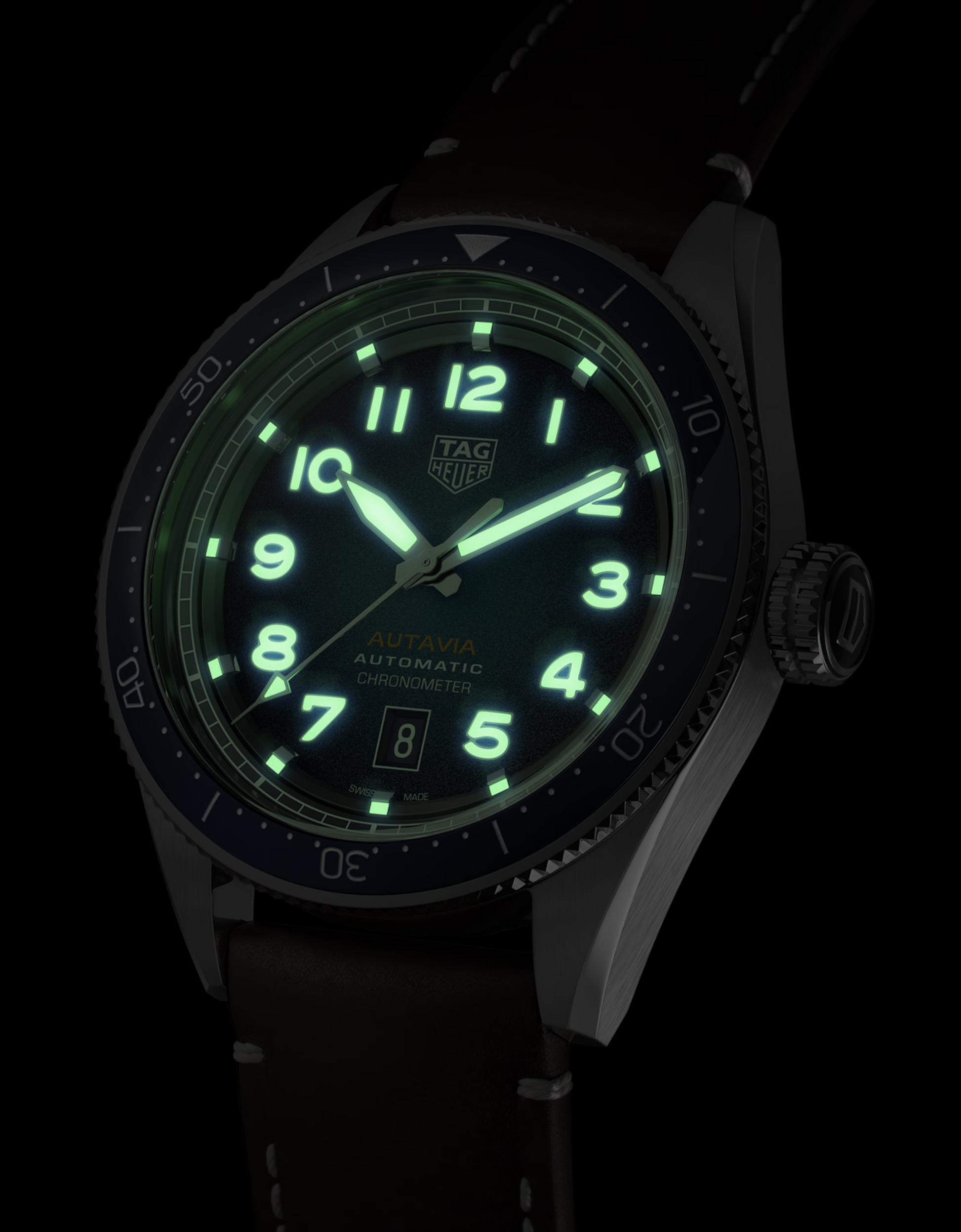 TAG Heuer Autavia Calibre 5 Chronometer, 42 mm, Stainless Steel and ceramic, Ref# WBE5116.FC8266, Luminous