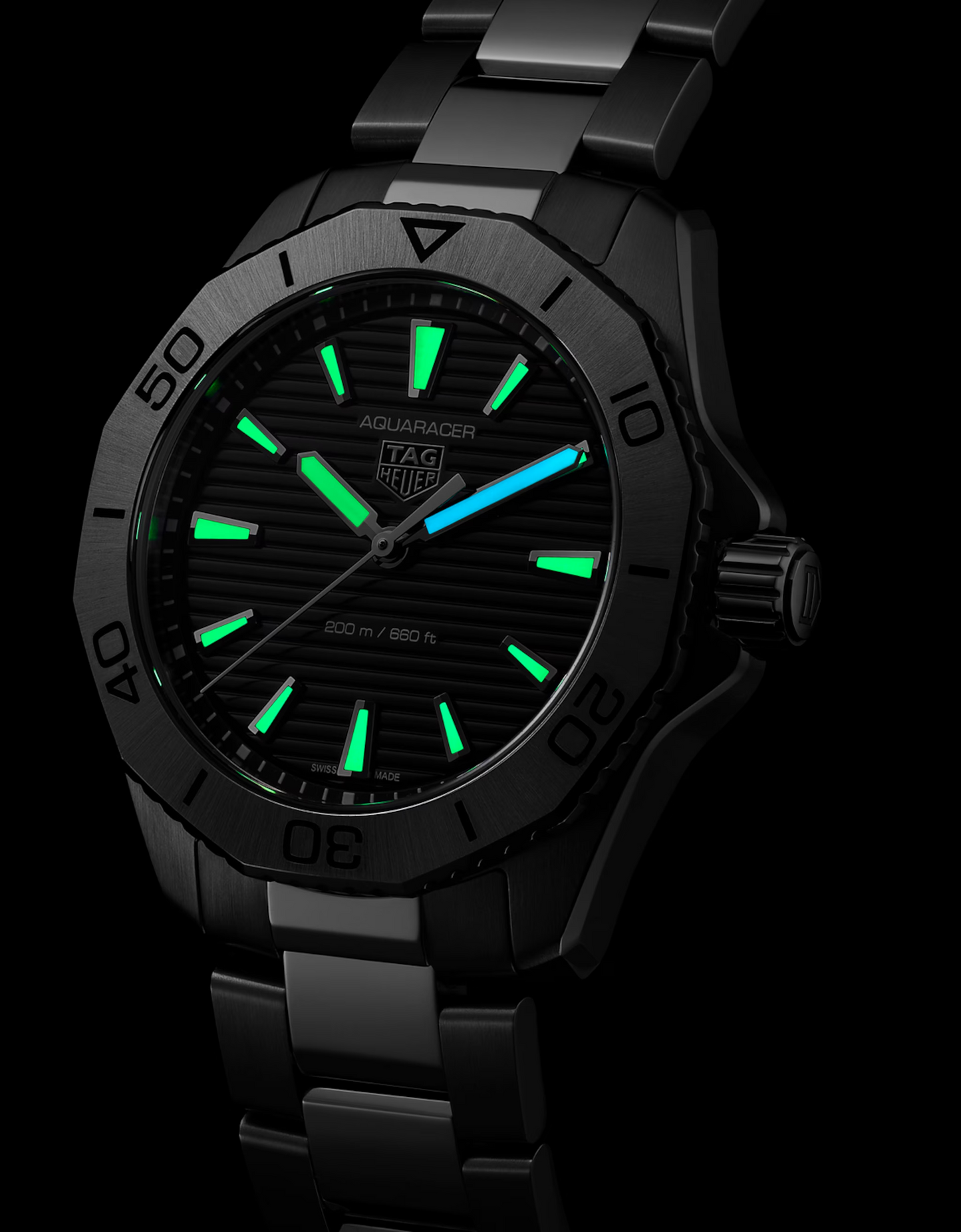TAG Heuer Aquaracer Professional 200, Stainless Steel, 40mm, Ref# WBP1110.BA0627, Luminous