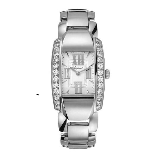 Unworn Chopard La Strada Quartz, 18k White Gold and Diamonds, 44.8mm x 26.1mm, Ref# 419398-1001