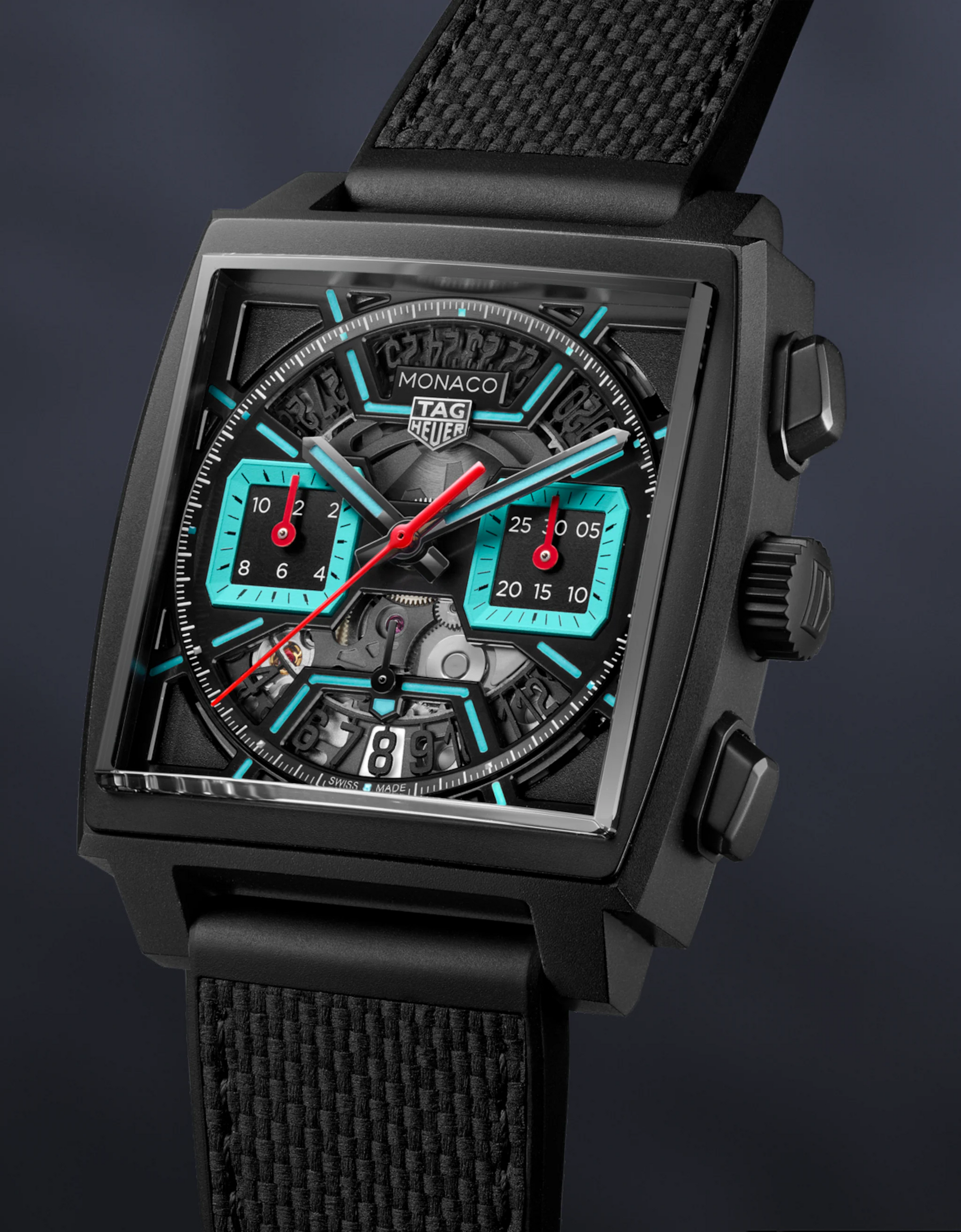 TAG Heuer Monaco Chronograph Skeleton, Black DLC Titanium, Automatic, 39mm, Ref# CBL2184.FT6236, main view 1