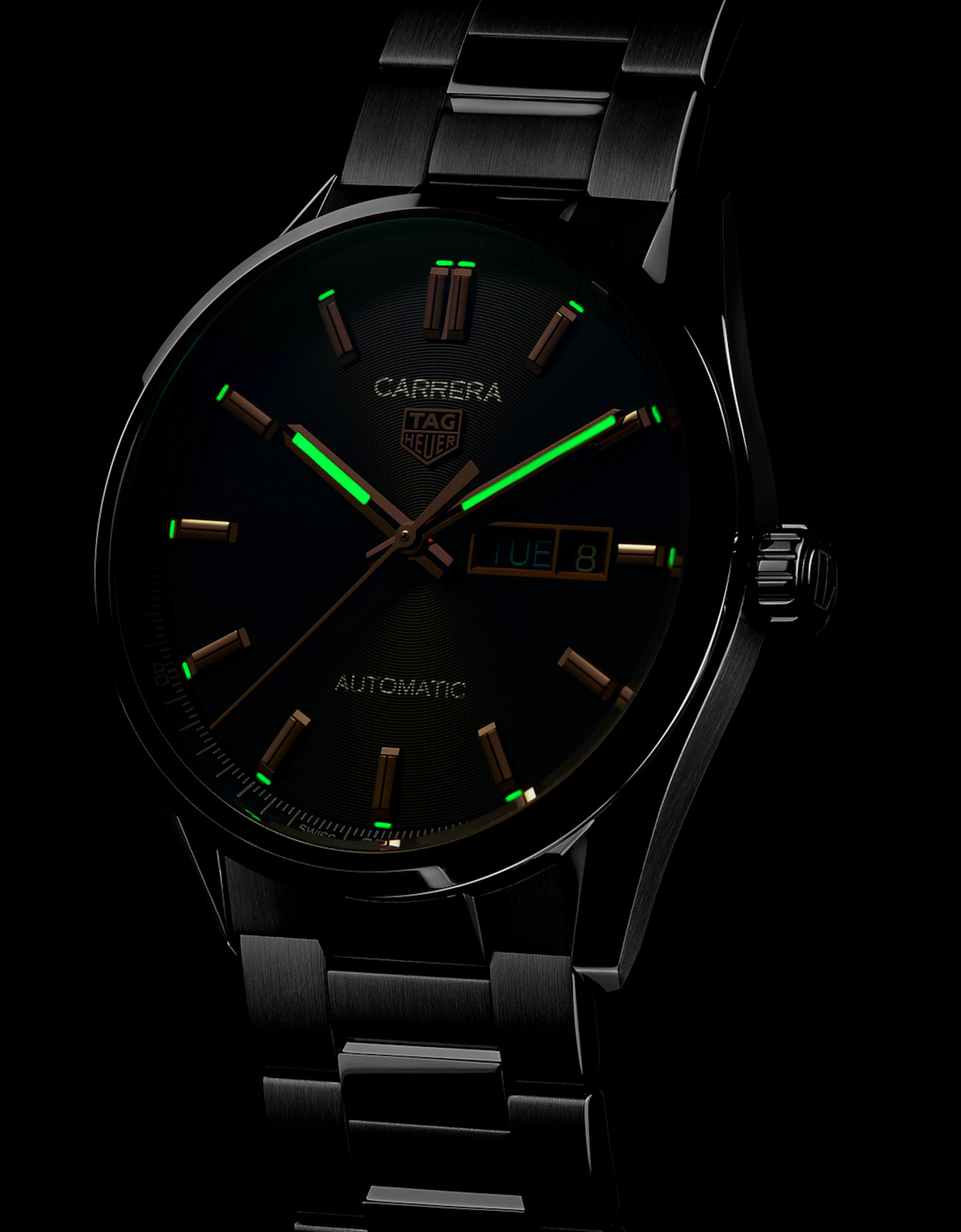 Unworn TAG Heuer Carrera Calibre 5 Day-Date, Stainless Steel, 41mm, Ref# WBN2013.BA0640, Luminous