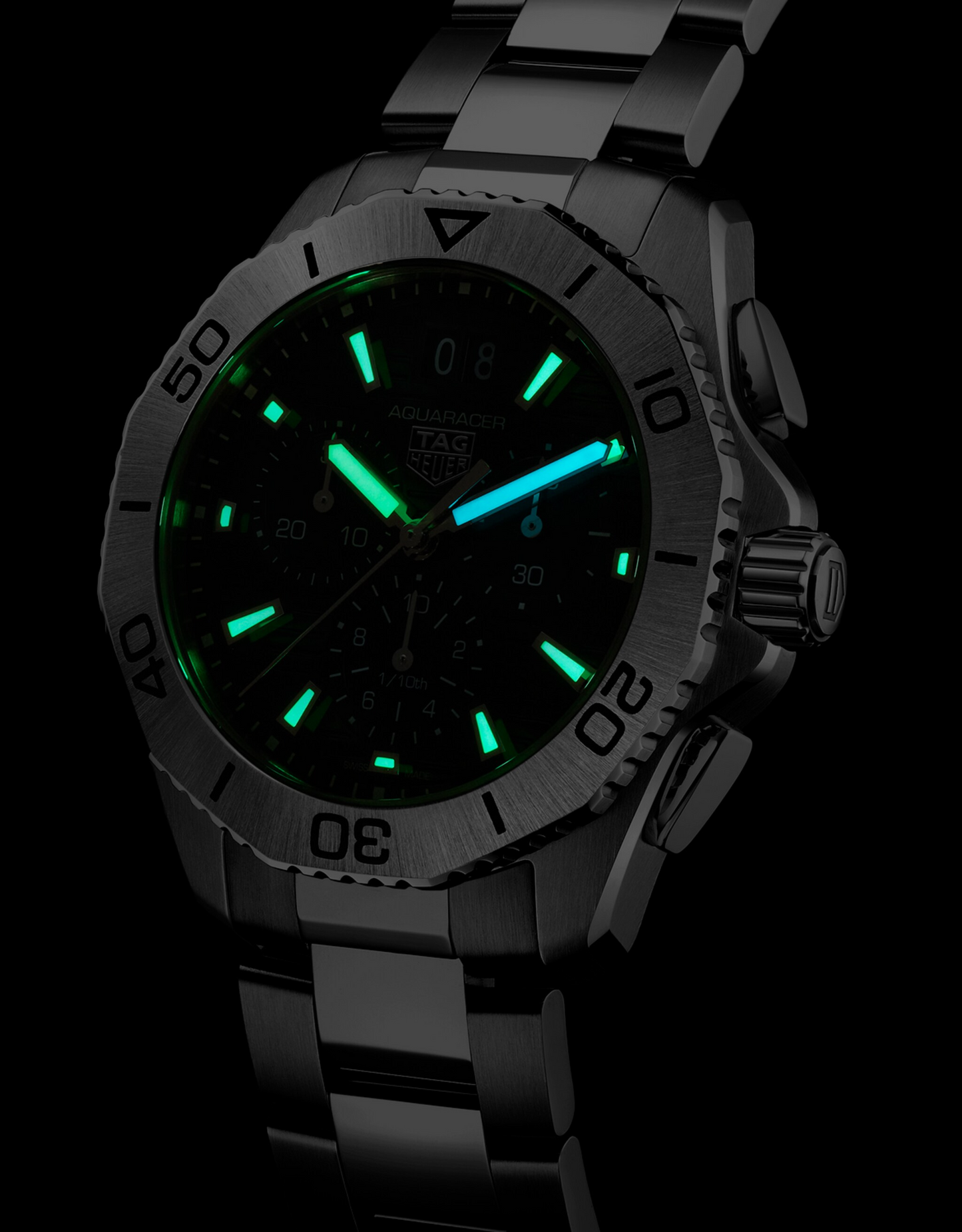 TAG Heuer Aquaracer Professional 200 Chronograph, Stainless Steel, Ref# CBP1110.BA0627, Luminous