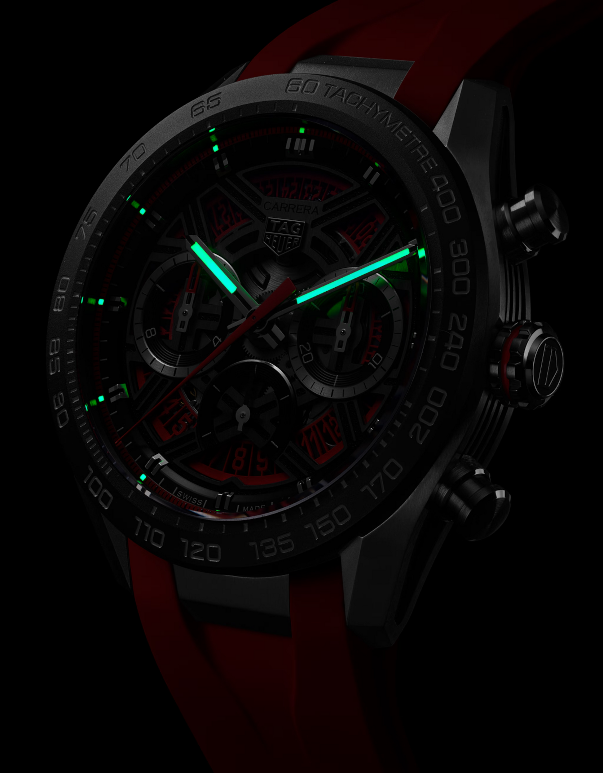 TAG Heuer Carrera Chronograph Extreme Sport, Titanium and Ceramic 44mm, Ref# CBU2082.FT6275, Luminous