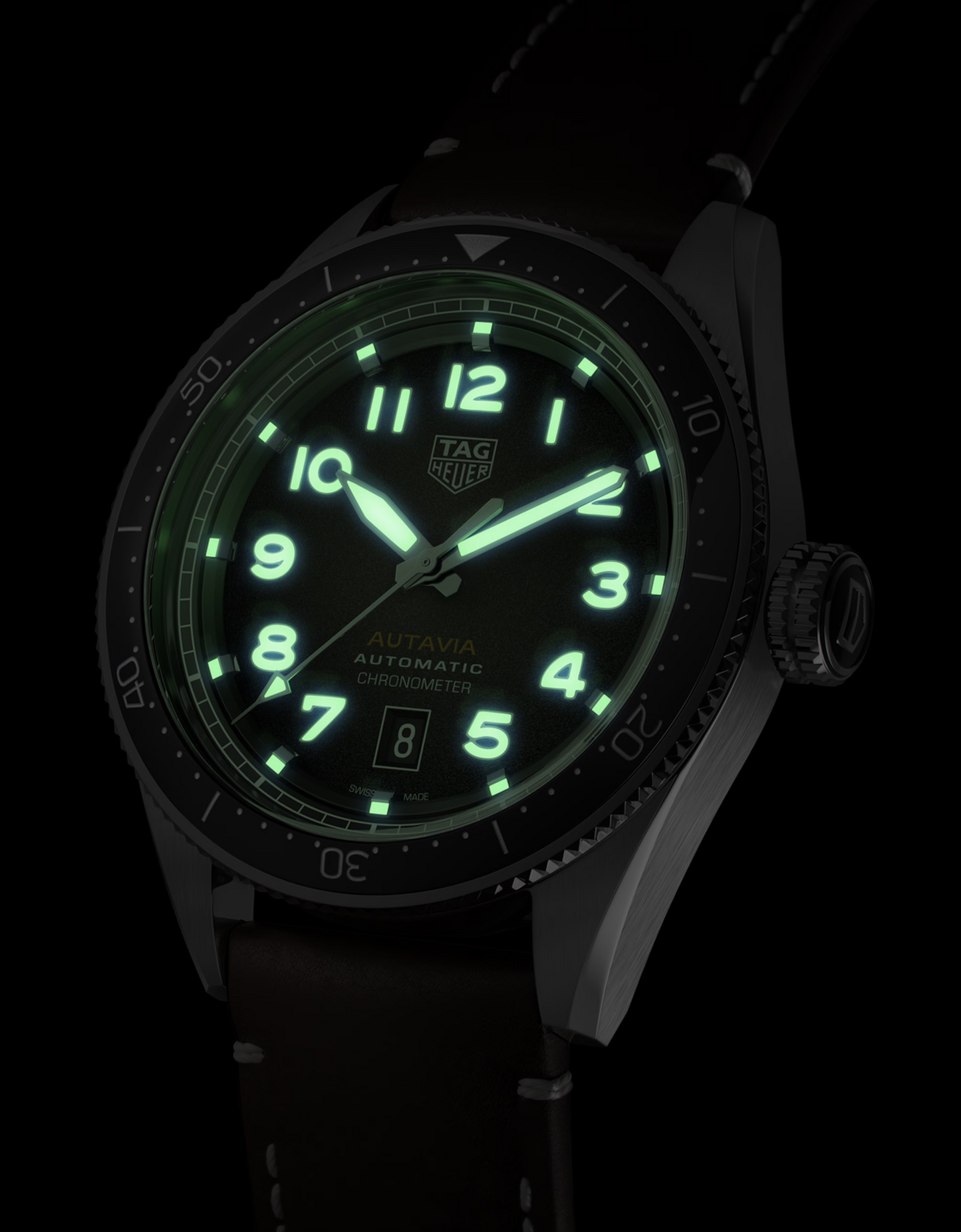 TAG Heuer Autavia Calibre 5 Chronometer, 42 mm, Stainless Steel and ceramic, Ref# WBE5114.FC8266, Luminous