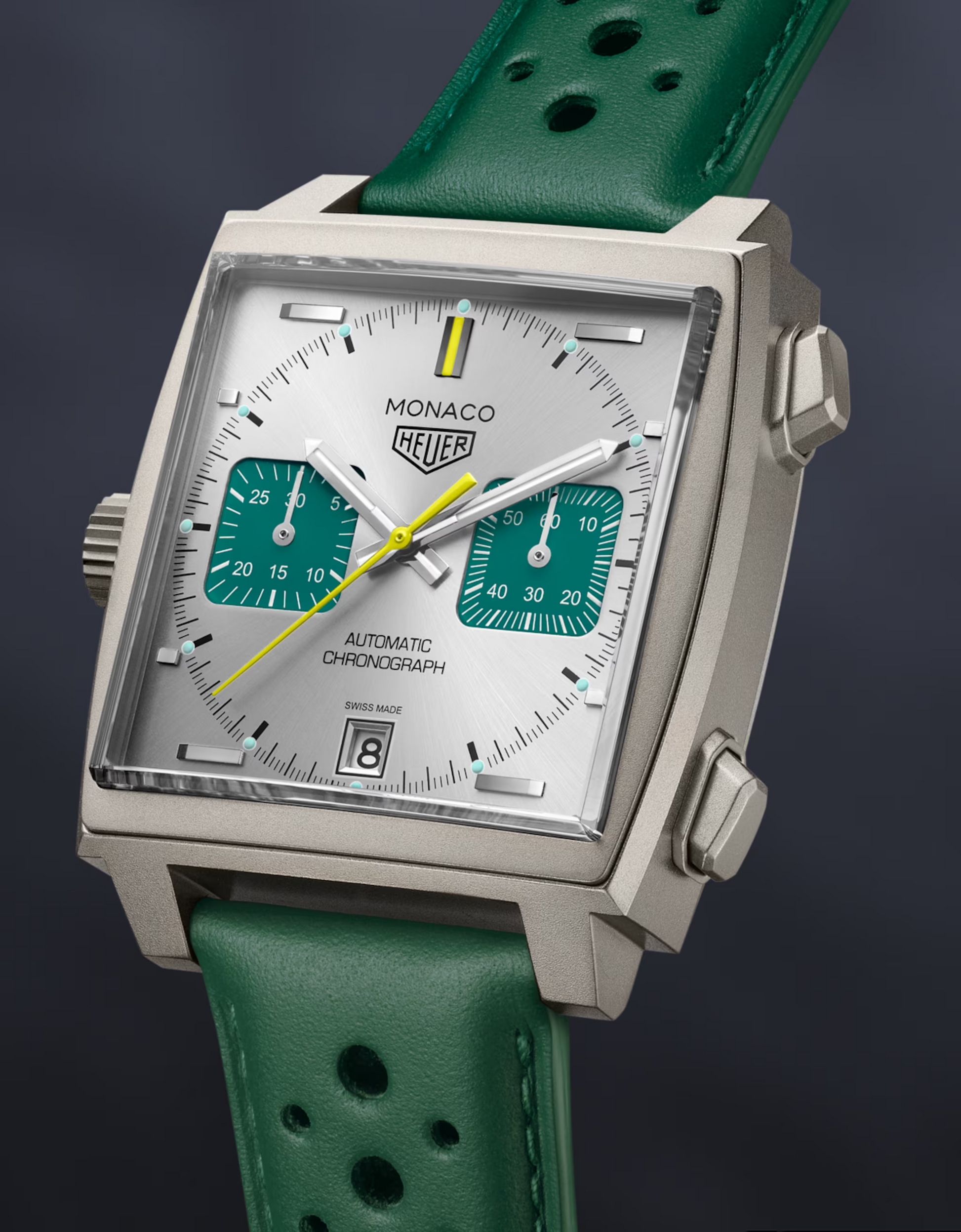 TAG Heuer Monaco Chronograph Racing Green Automatic, Titanium, 39mm, Ref# CAW218E.FC6565, Main view