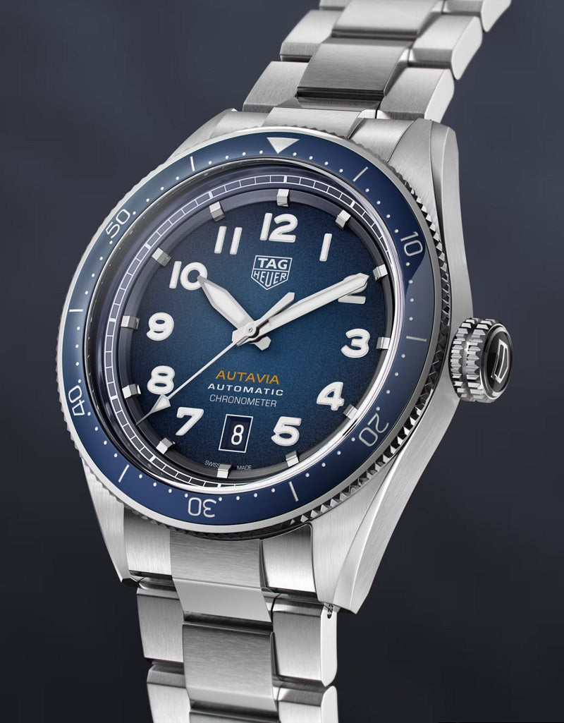 Unworn TAG Heuer Autavia Calibre 5 Chronometer, 42 mm, Stainless Steel, Ref# WBE5116.EB0173, Main view