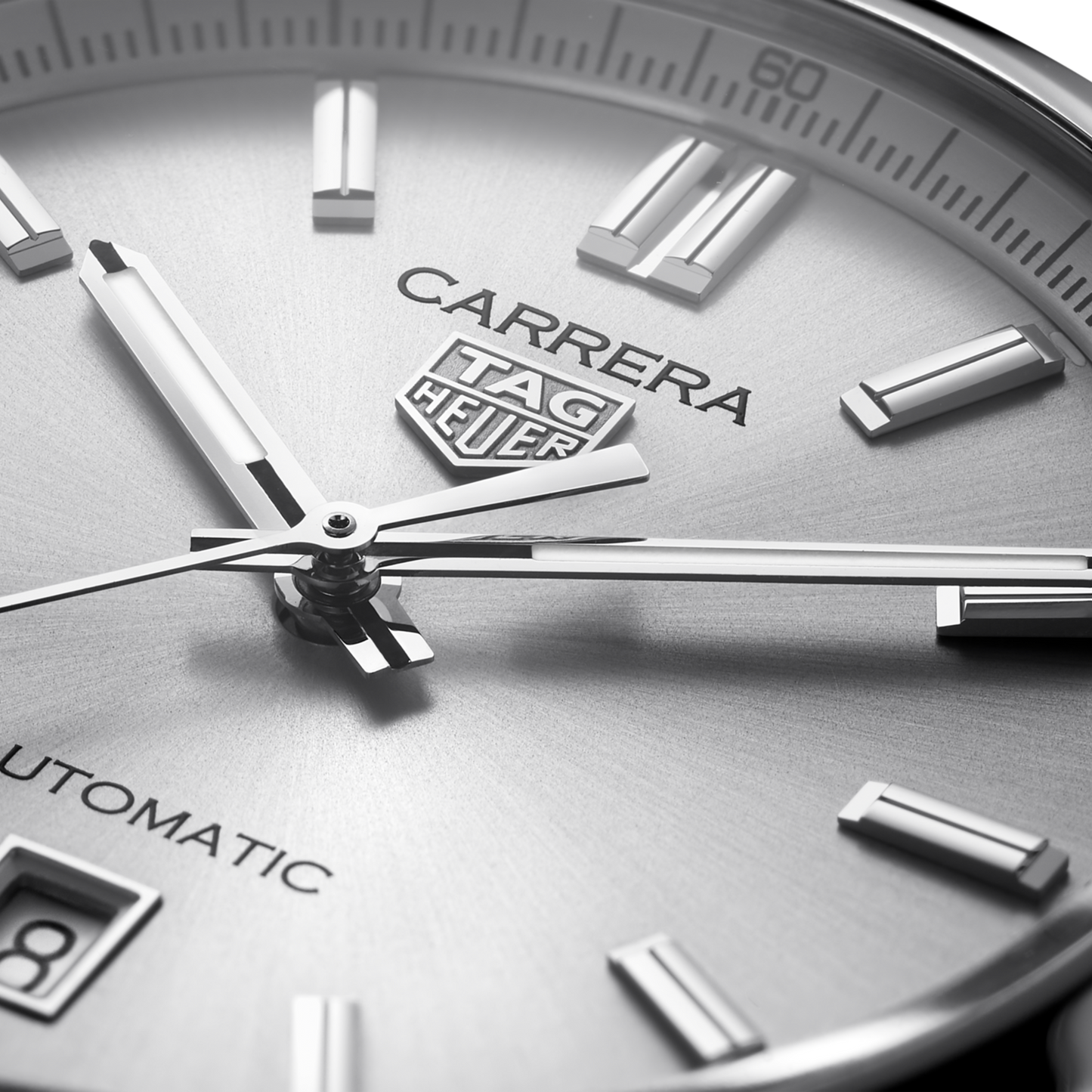 TAG Heuer Carrera Calibre 5 Date, Stainless Steel, 39mm, Ref# WBN2111.FC6505, hands and markers