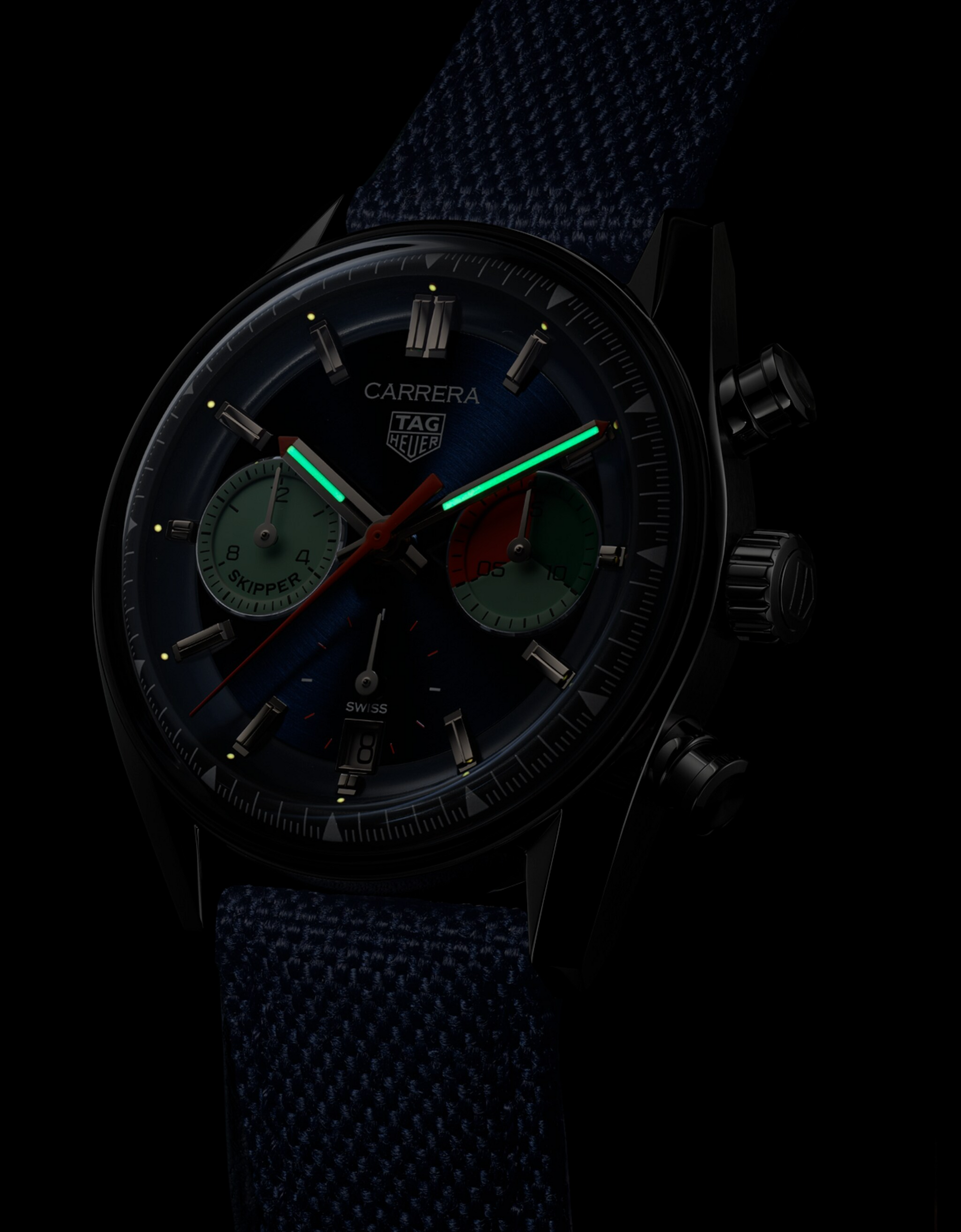 TAG Heuer Carrera Chronograph Skipper, Stainless Steel, 39mm, Ref# CBS2213.FN6002, Luminous