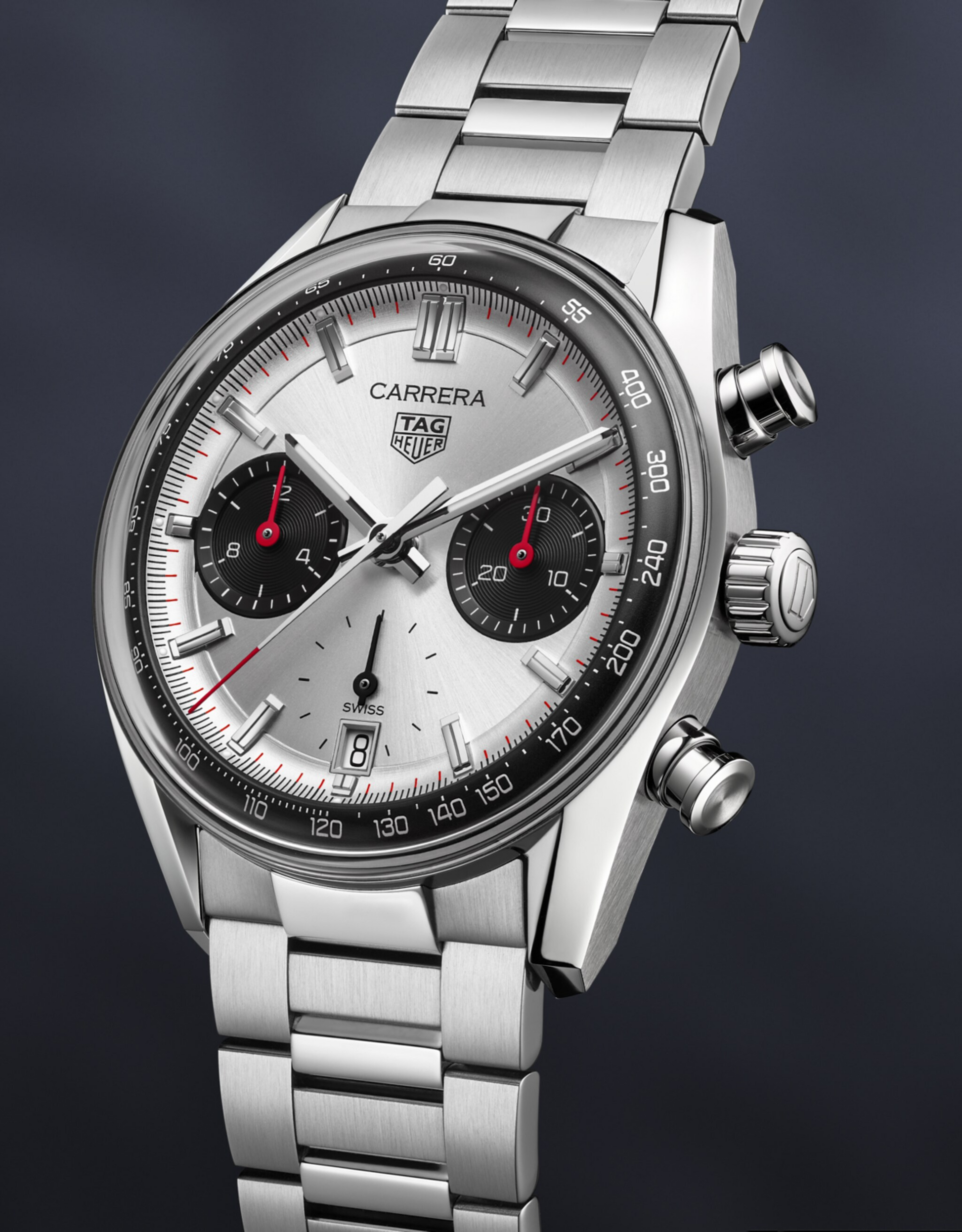 TAG Heuer Carrera Chronograph “Panda” Glassbox, Stainless Steel, 39mm, Ref# CBS2216.BA0041, Main view 1