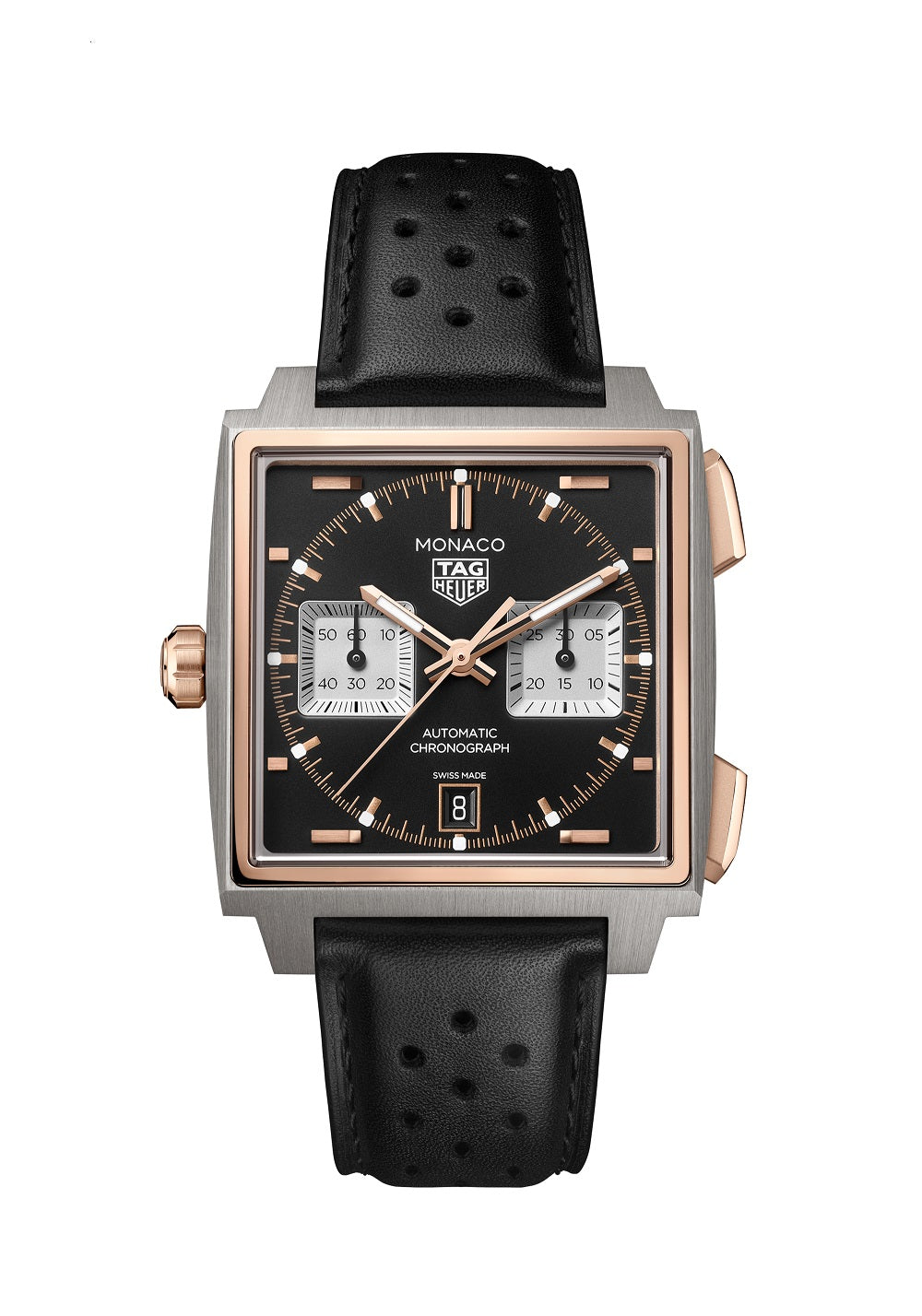 TAG Heuer Monaco Chronograph Automatic 39mm Titanium and 18k 5N Rose Gold, Ref# CDW2150.FC8360