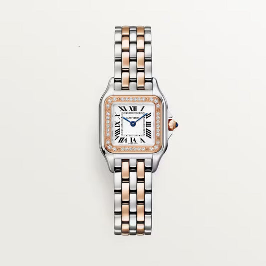 Cartier Panthère de Cartier Small, Stainless Steel, 18k Rose Gold and Diamonds, 22mm x 30mm, Ref# W3PN0014