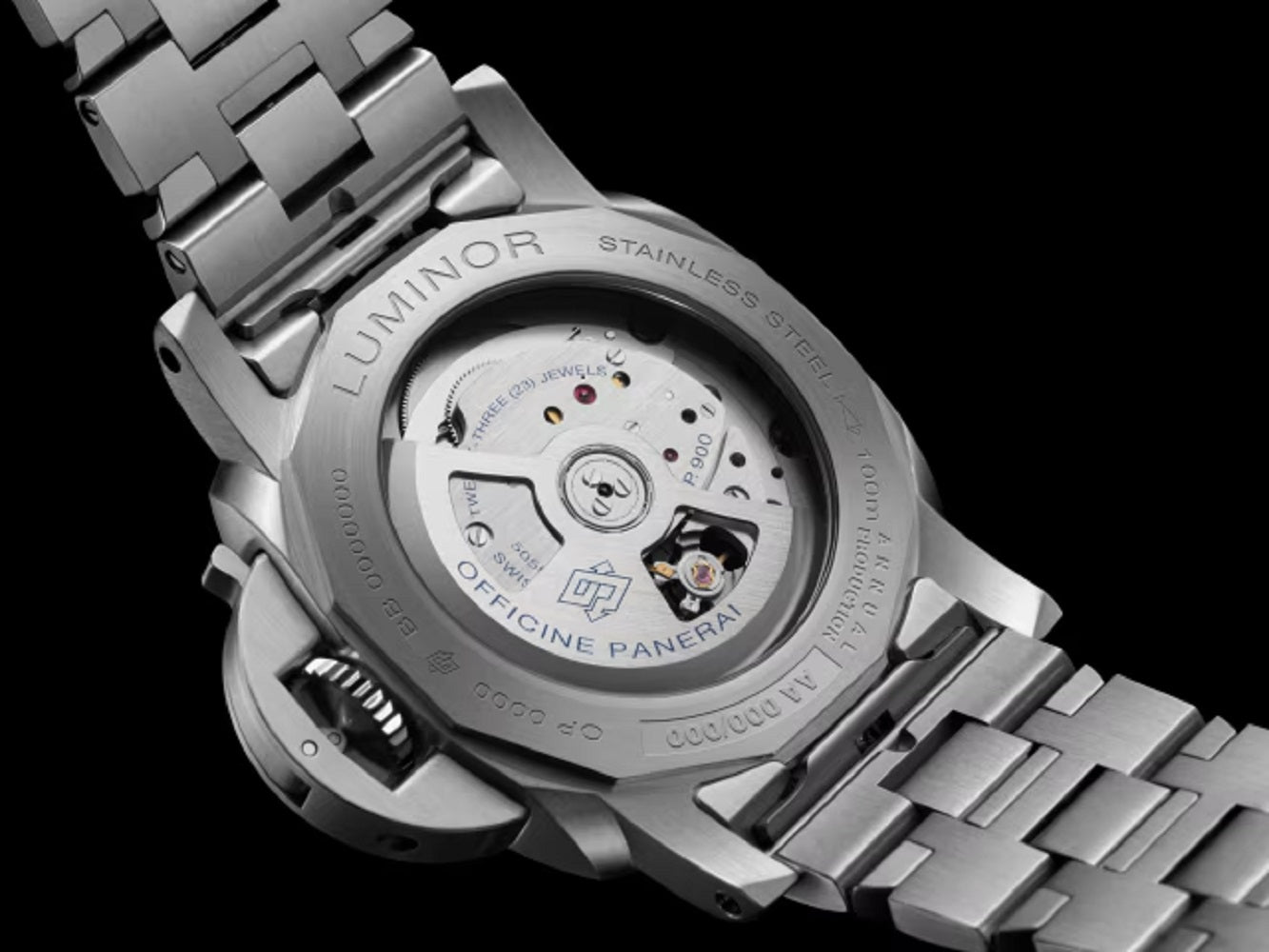 Panerai Luminor Luna Rossa GMT, 40mm, Stainless Steel, Ref# PAM01791, Back Main view