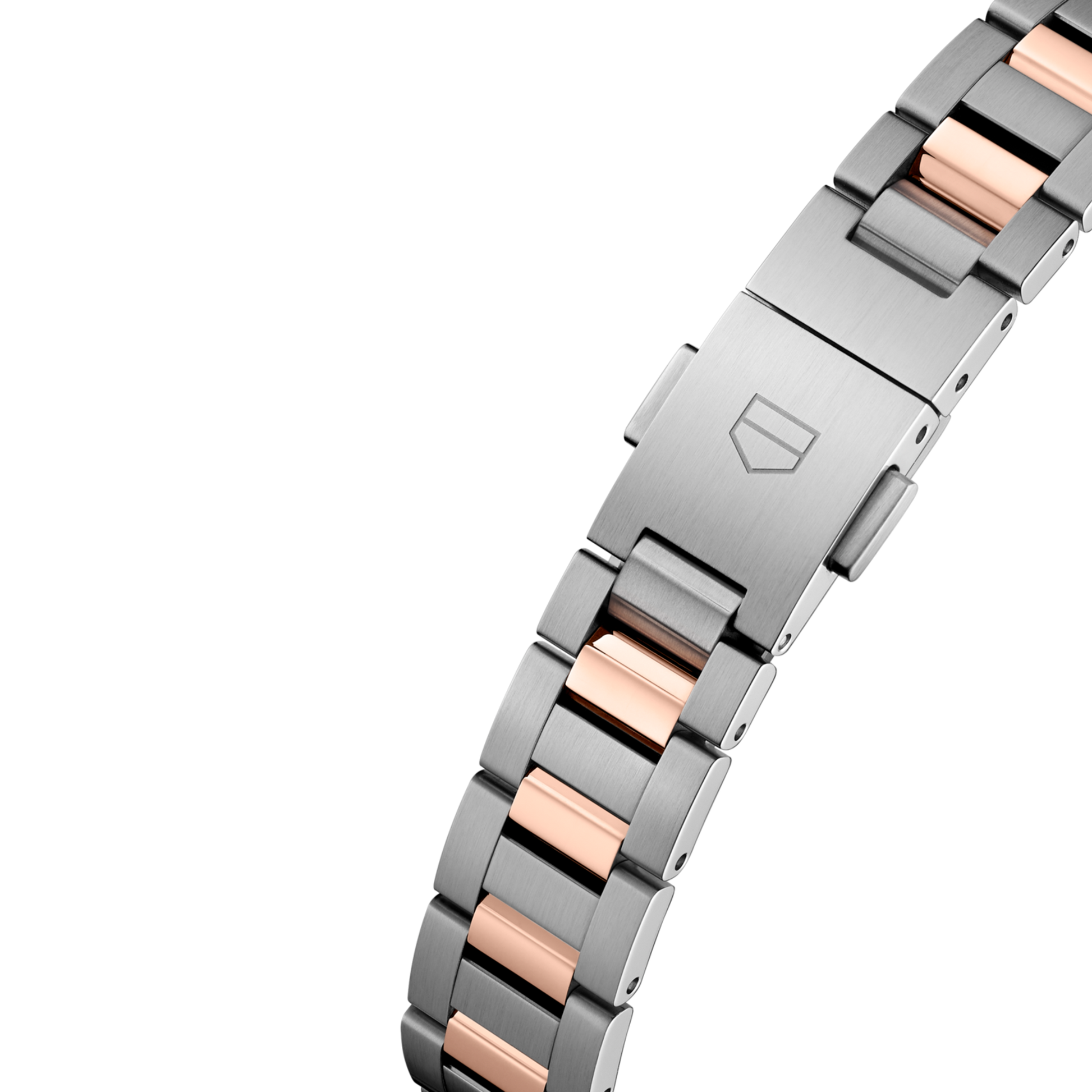 TAG Heuer Carrera Calibre 9 Date, Stainless Steel and 18k Rose Gold set with Diamonds, 29mm, Ref# WBN2450.BD0569, Clasp