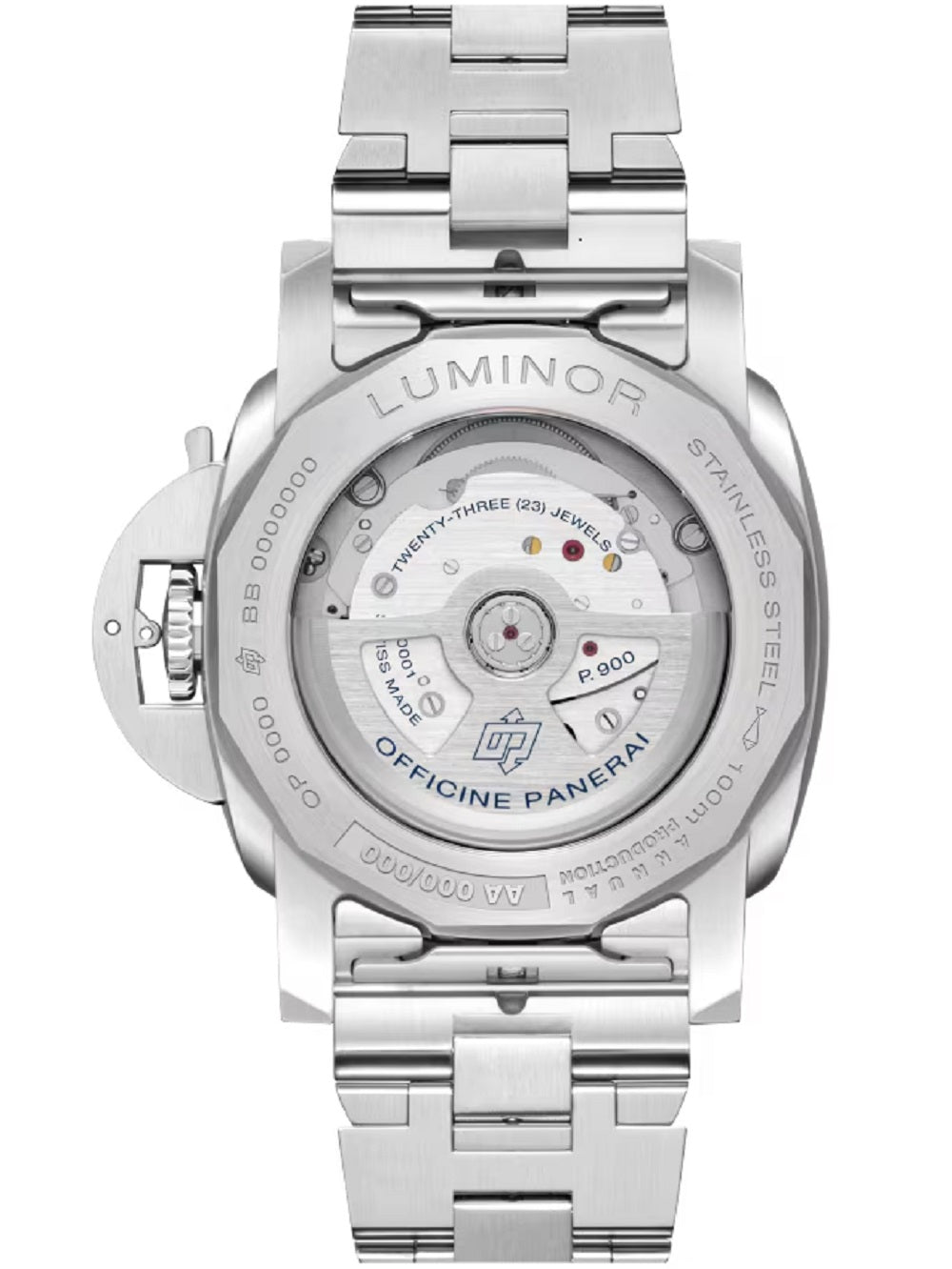 Panerai Luminor Luna Rossa GMT, 40mm, Stainless Steel, Ref# PAM01791, back