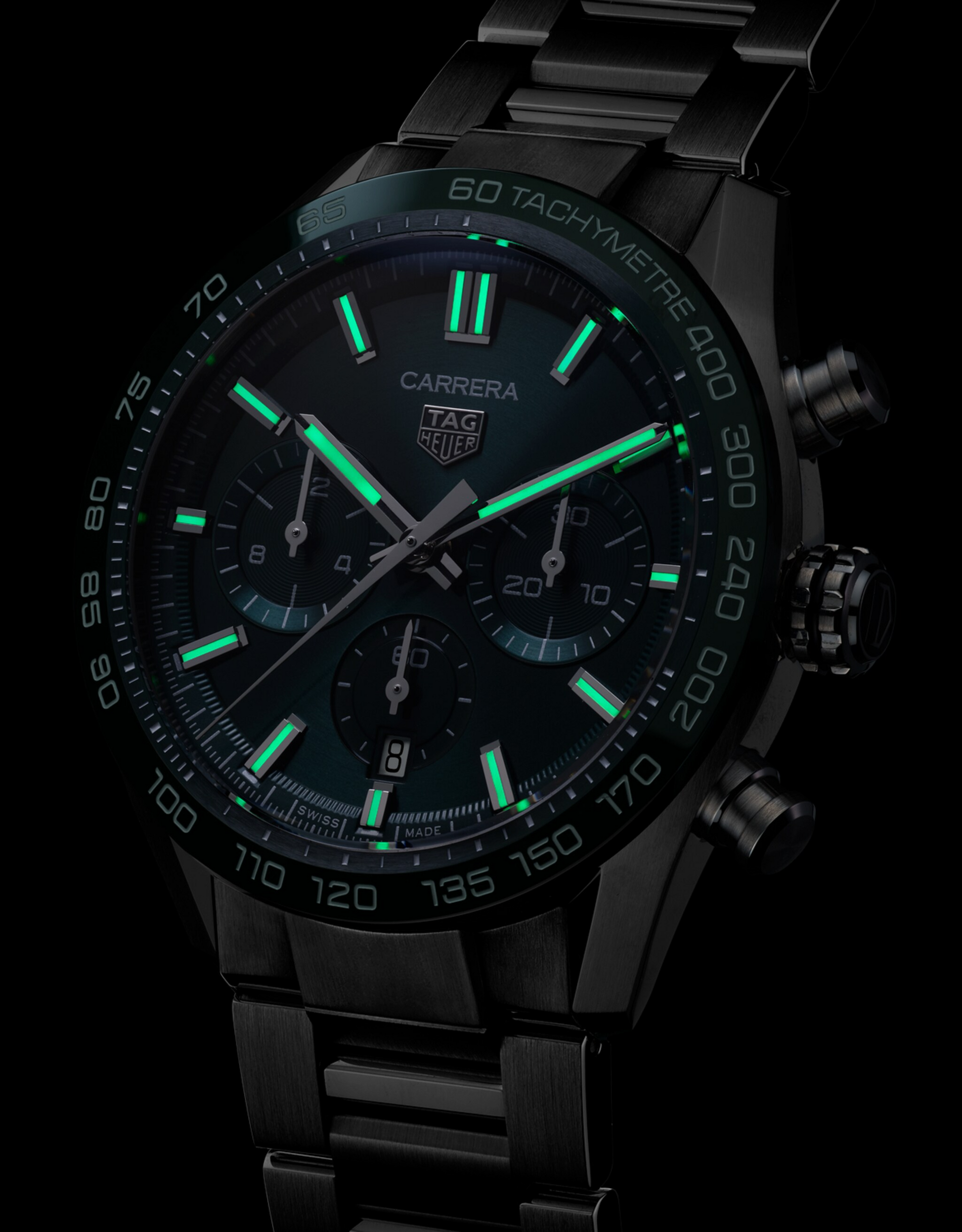 TAG Heuer Carrera Chronograph, Stainless Steel, 44mm, Ref# CBN2A1N.BA0643, Luminous