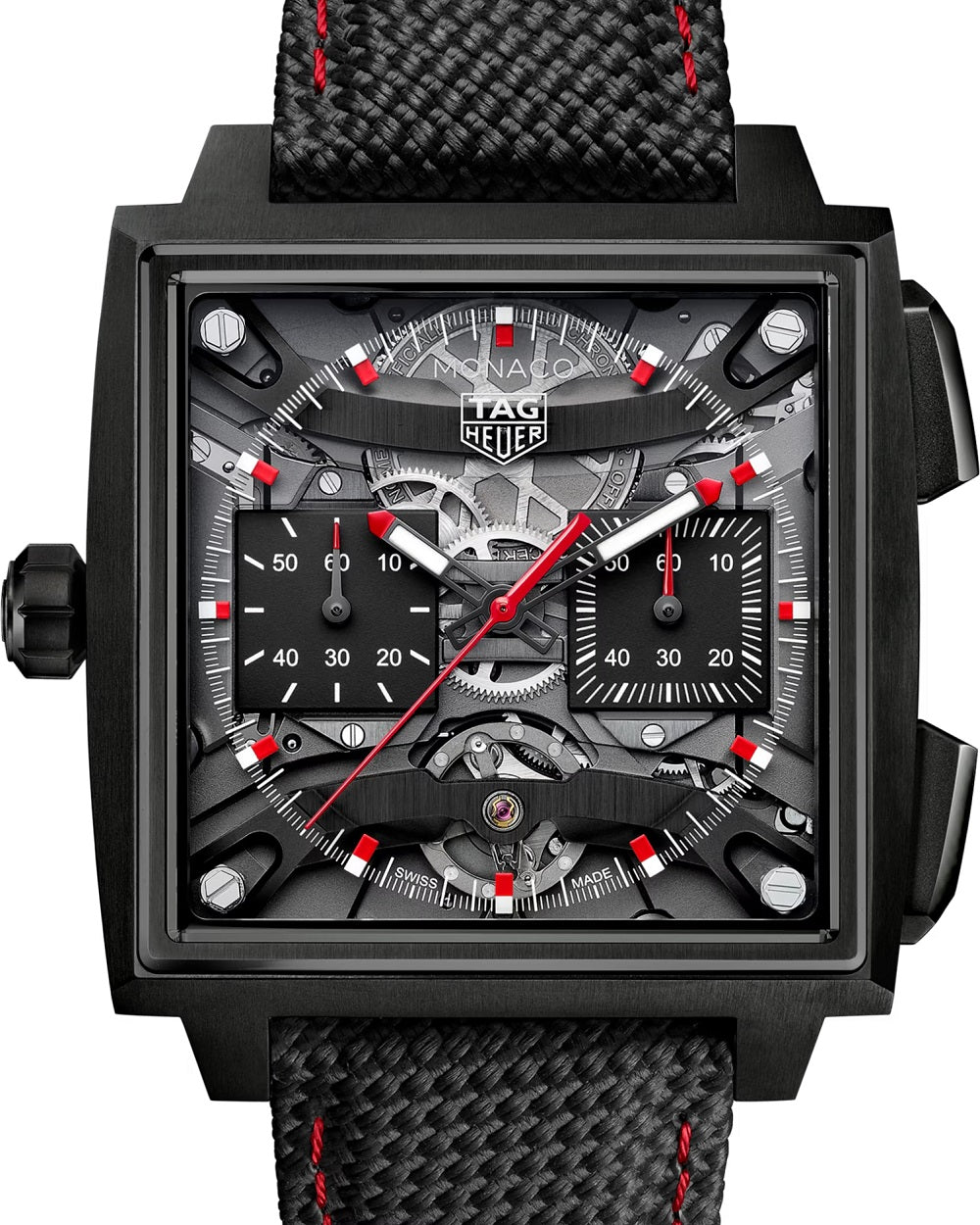 TAG Heuer Monaco Evergraph Automatic 40mm Titanium coated with black DLC, Ref# CEW5180.FT8122, Dial