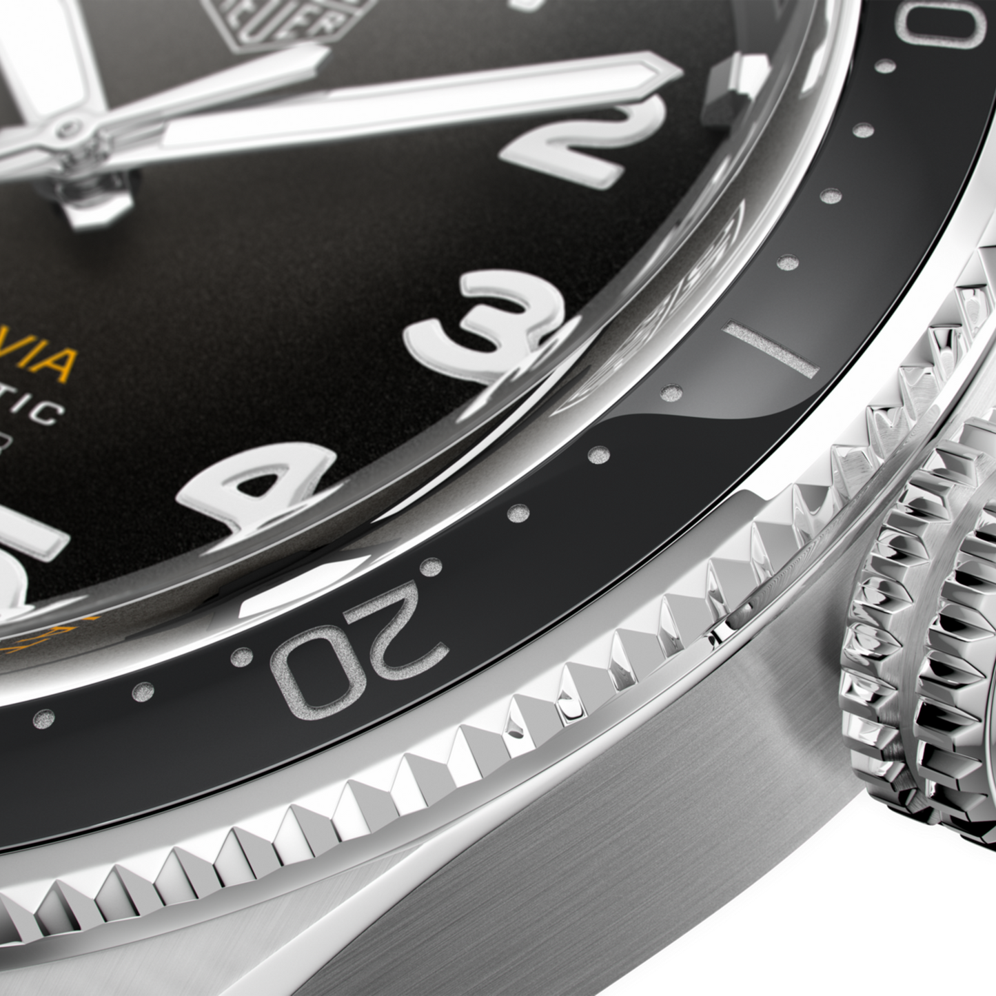TAG Heuer Autavia Calibre 5 Chronometer, 42 mm, Stainless Steel and ceramic, Ref# WBE5114.FC8266, Bezel