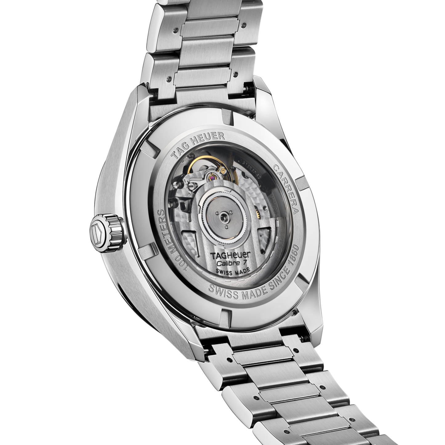 TAG Heuer Carrera Twin-Time Calibre 7 GMT, Stainless Steel, 41mm, Ref# WBN201A.BA0640, Back