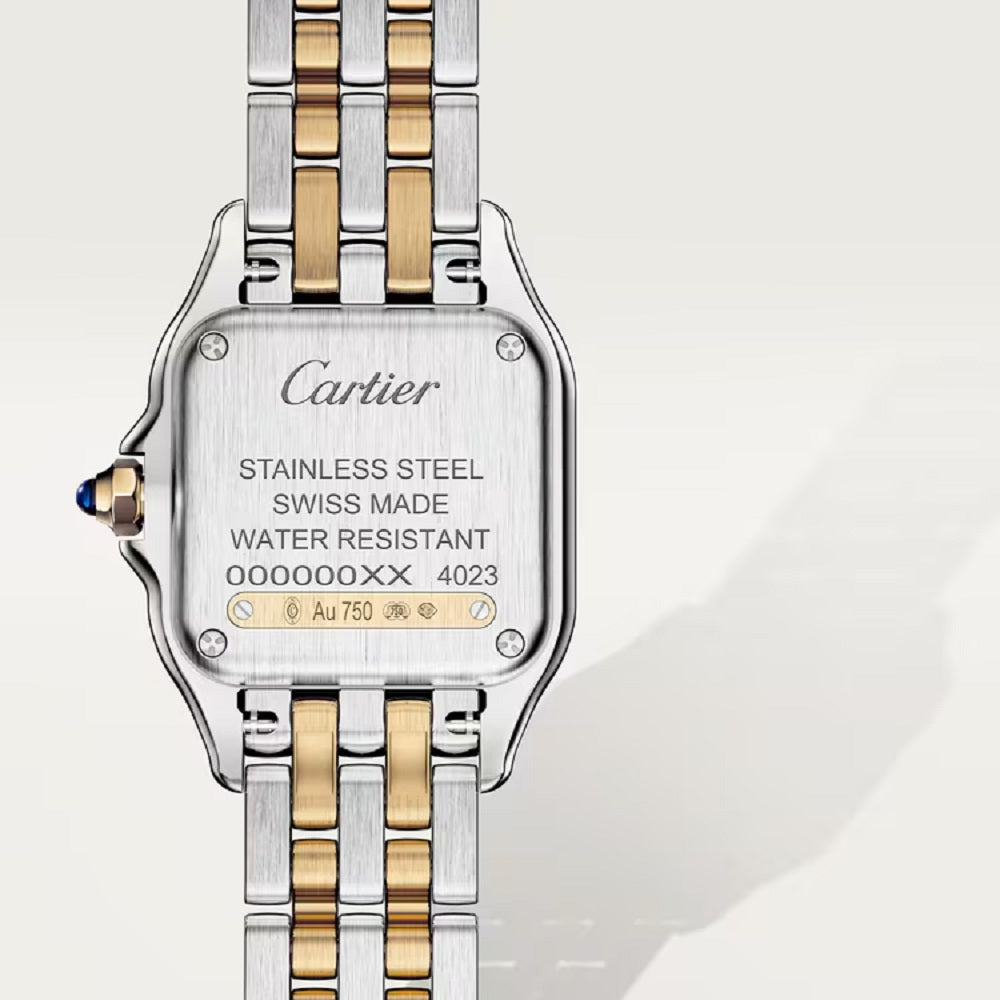 Cartier Panthère de Cartier Small, Stainless Steel and 18k Yellow Gold, 23mm x 30mm, Ref# W2PN0018, Back