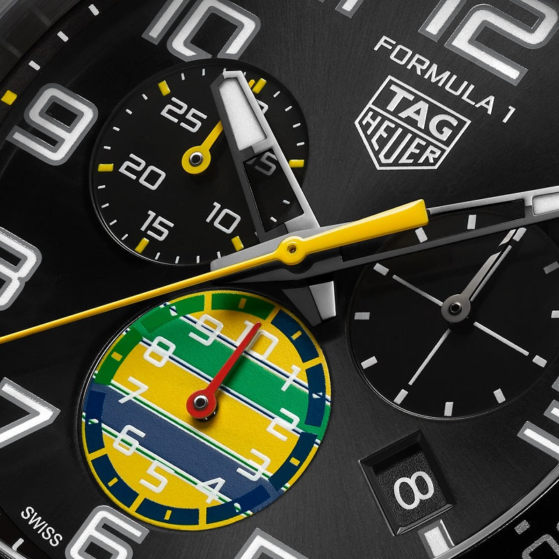 TAG Heuer Formula 1 Chronograph x Senna, Stainless Steel, 43mm, Ref# CAZ101AX.BA0637, Dial