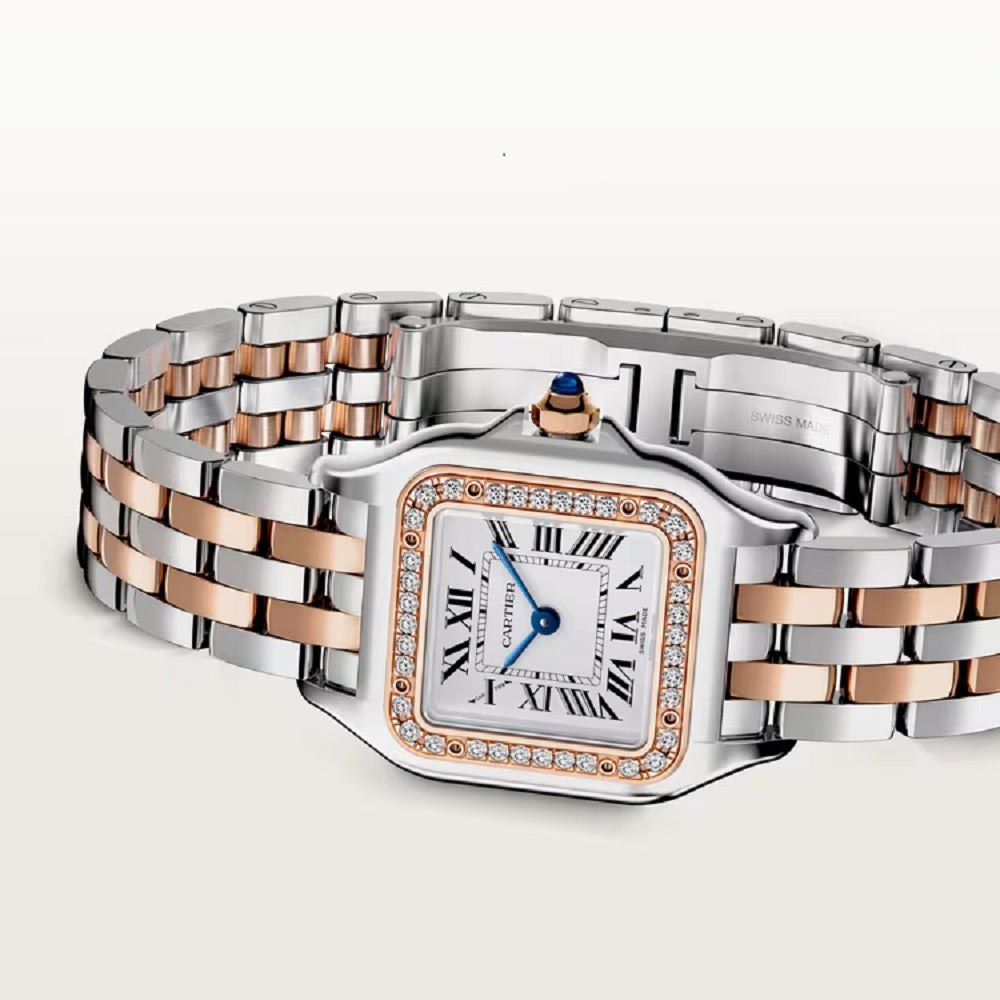 Cartier Panthère de Cartier Small, Stainless Steel, 18k Rose Gold and Diamonds, 22mm x 30mm, Ref# W3PN0014, Main view