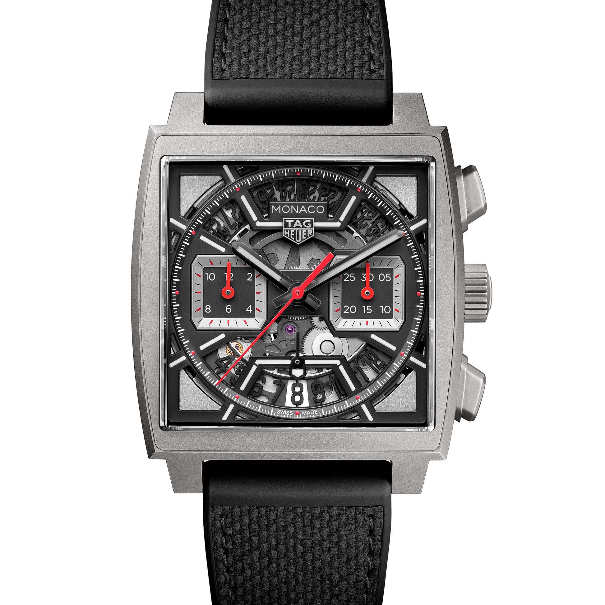 TAG Heuer Monaco Chronograph Skeleton, Titanium, Automatic, 39mm, Ref# CBL2183.FT6236, Dial