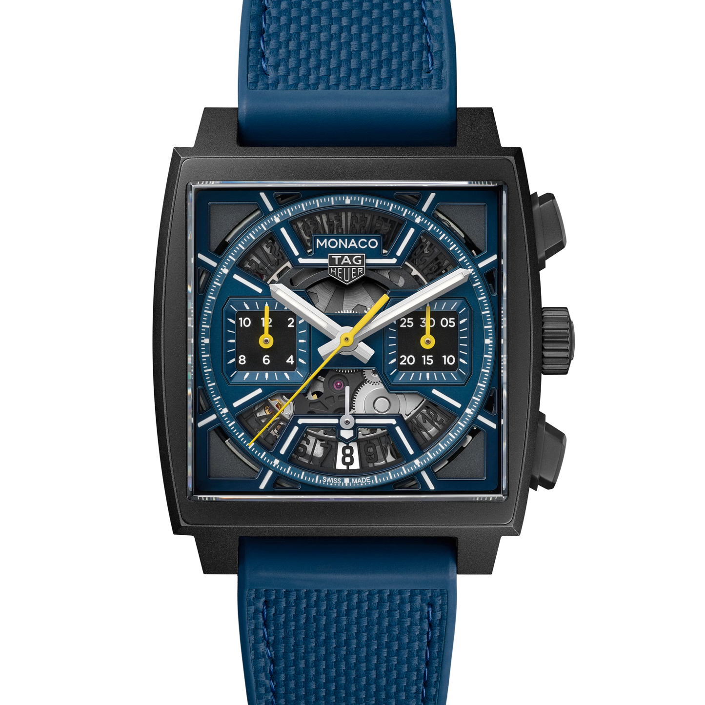 TAG Heuer Monaco Chronograph Skeleton, Black DLC Titanium, Automatic, 39mm, Ref# CBL2188.FT6261, Dial