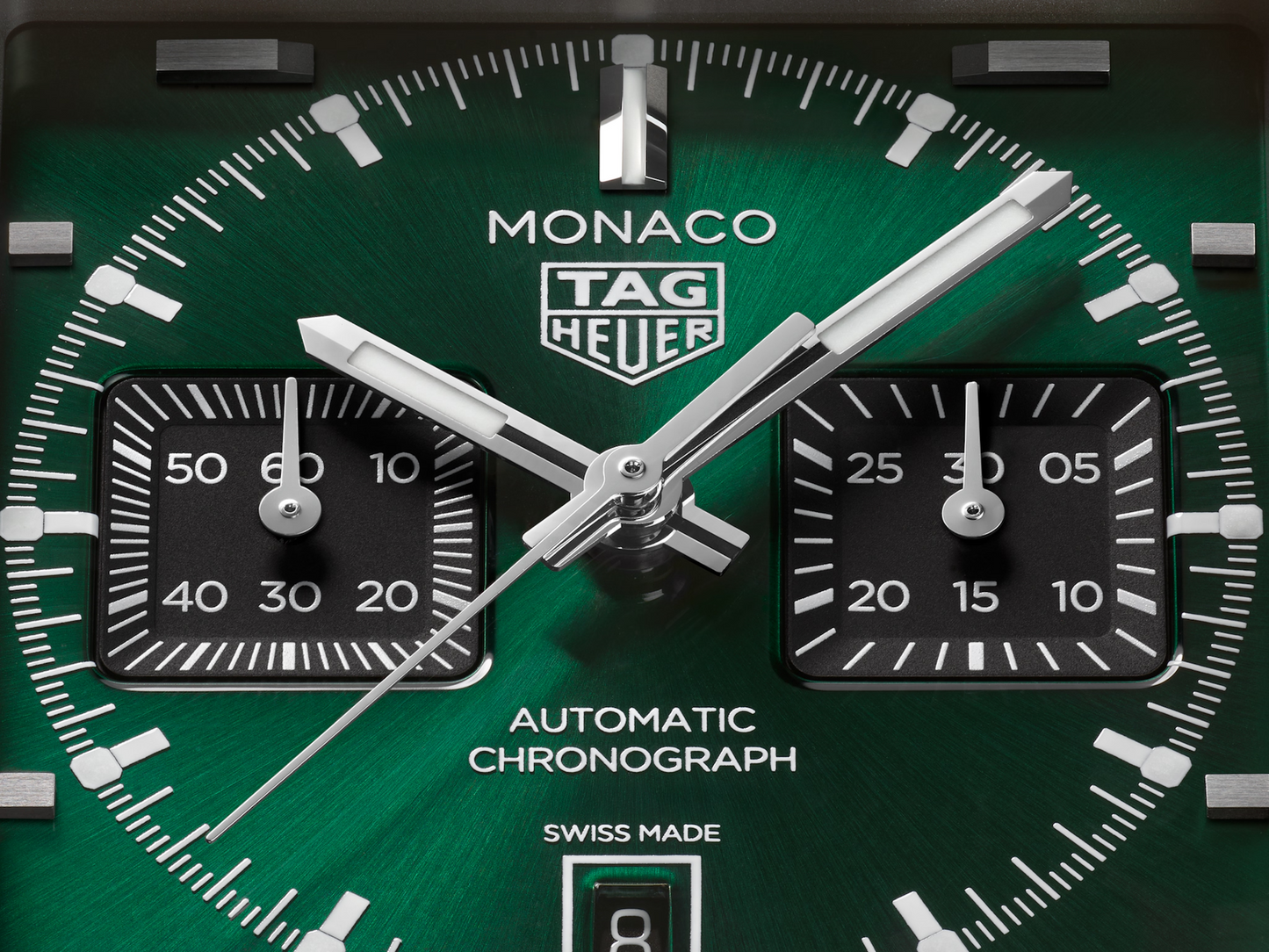 TAG Heuer Monaco Chronograph Automatic 39mm Titanium, Ref# CDW2180.FC8360, Hands and subdials