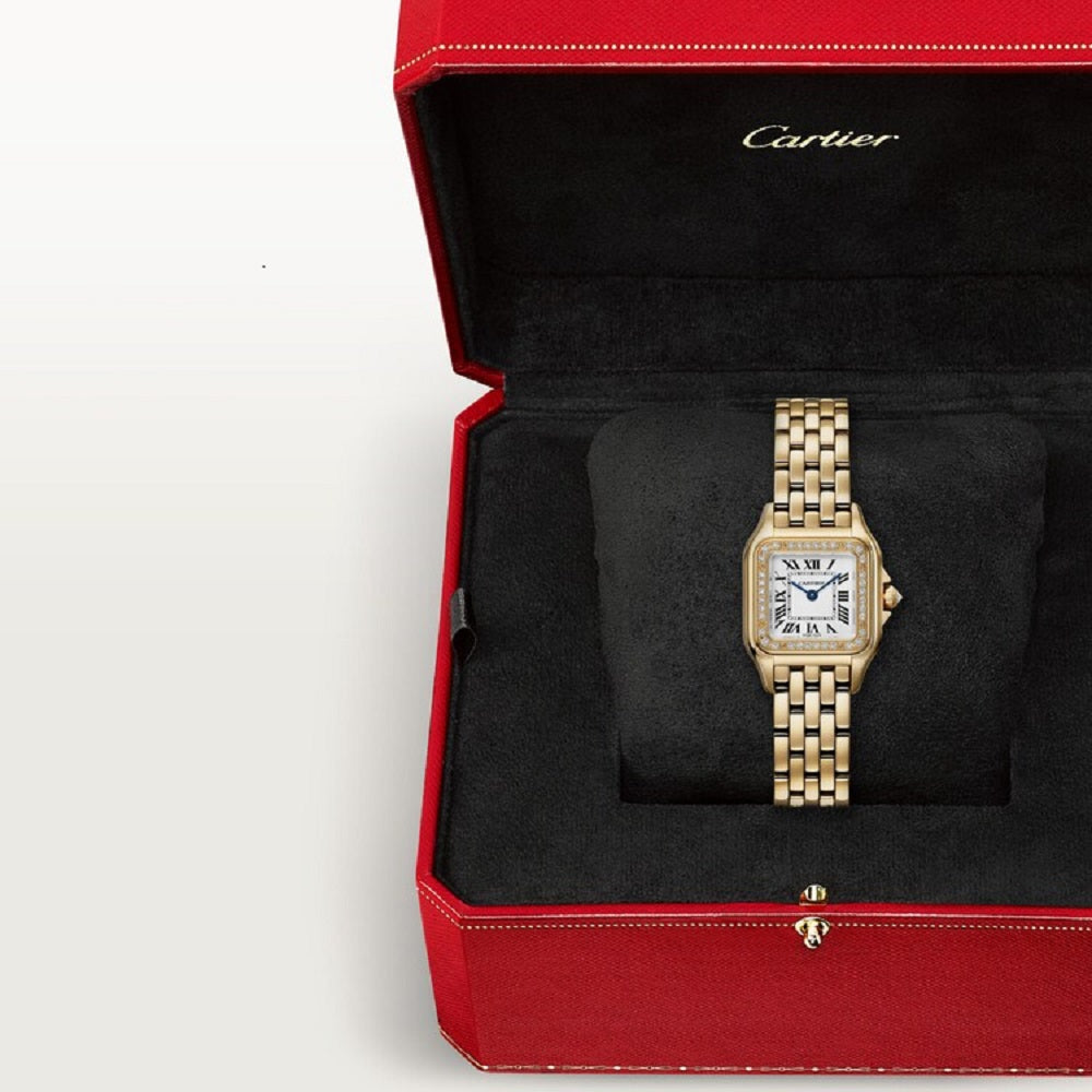 Cartier Panthère de Cartier Small, 18k Yellow Gold and Diamonds, 22mm x 30mm, Ref# WJPN0086, Watch in box