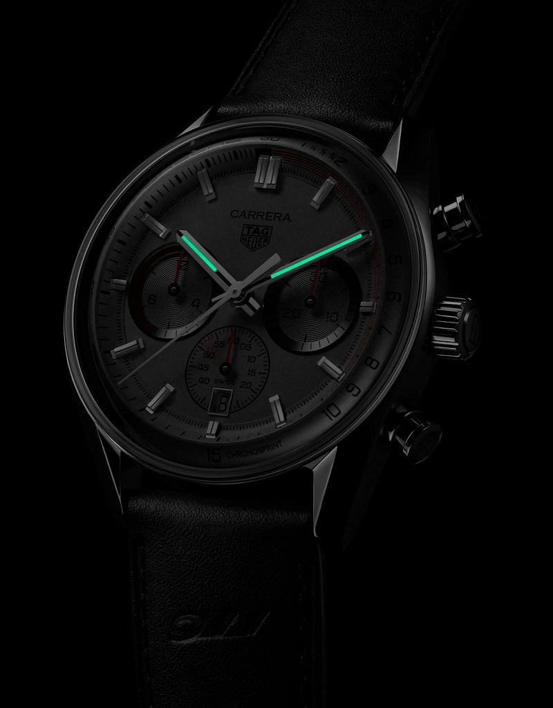 TAG Heuer Carrera Chronosprint x Porsche Special Edition, Stainless Steel, 42mm, Ref# CBS2011.FC6529, Luminous