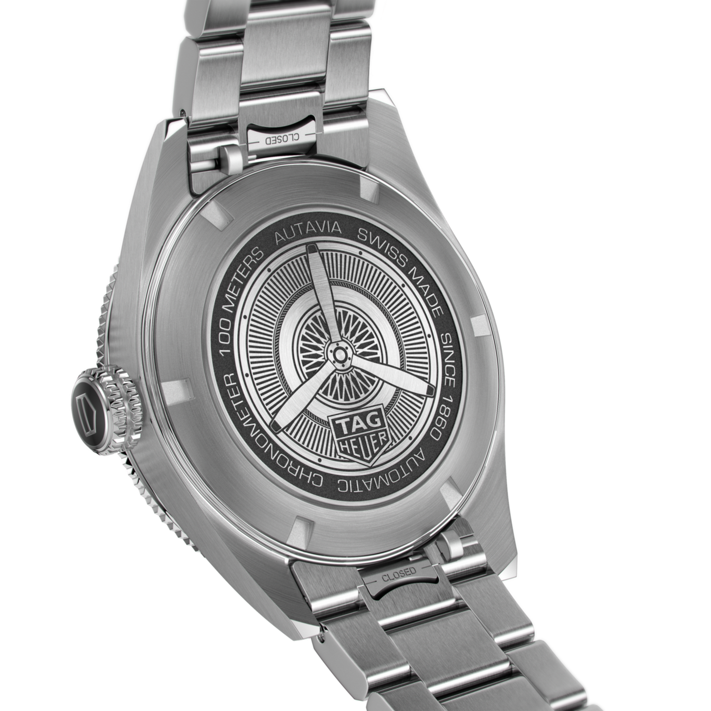 TAG Heuer Autavia Calibre 5 Chronometer, 42 mm, Stainless Steel and ceramic, Ref# WBE5114.EB0173, Back