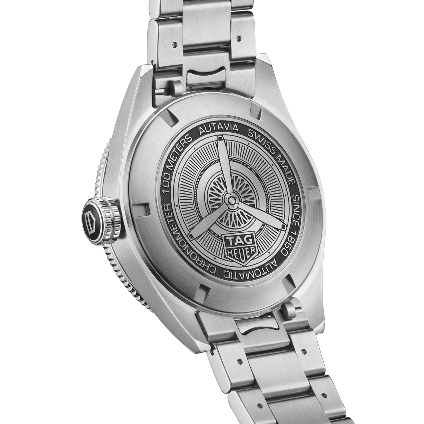 TAG Heuer Autavia COSC GMT, 42 mm, Stainless Steel and ceramic, Ref# WBE511A.BA0650, Back