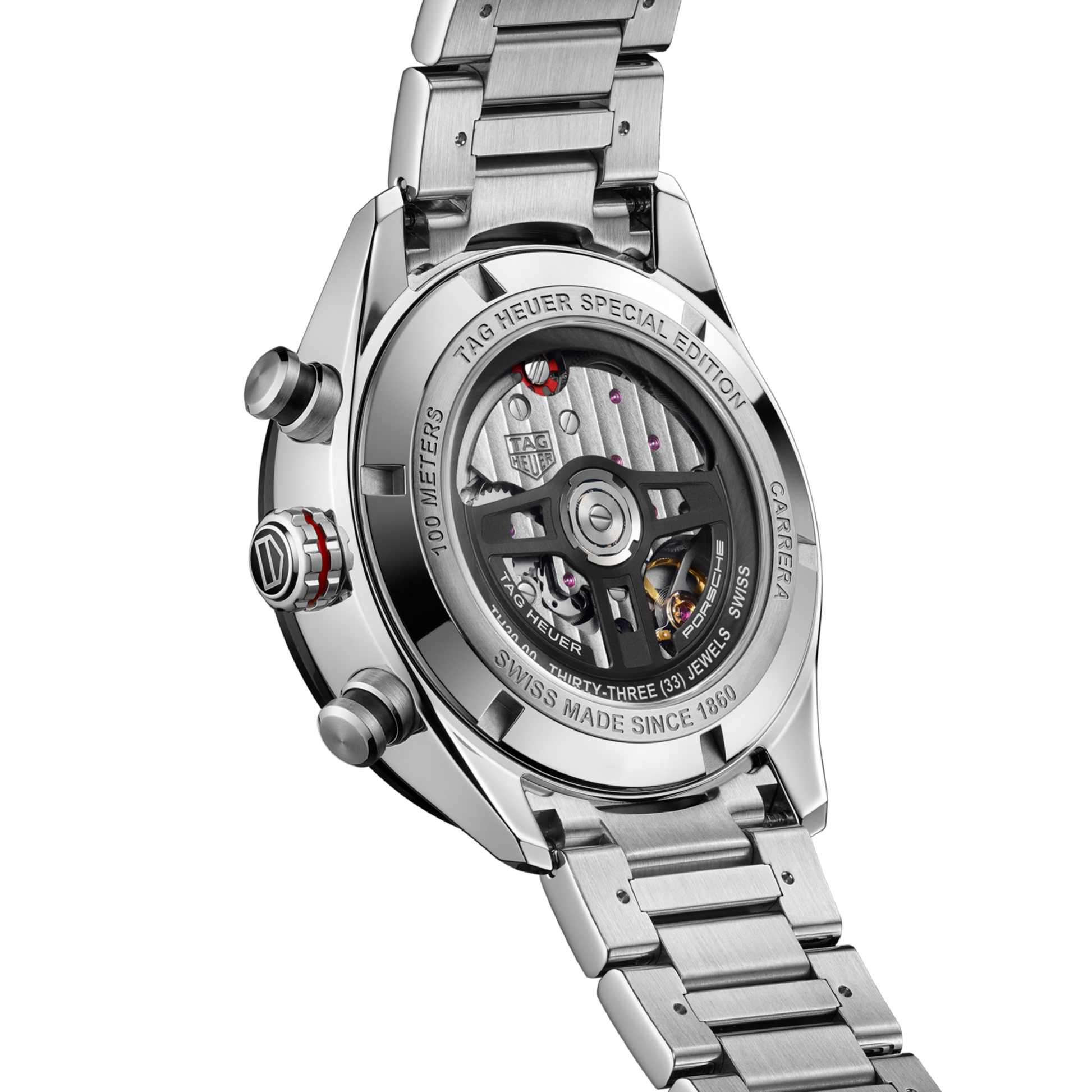 TAG Heuer Carrera Chronograph x Porsche, Stainless Steel, 44mm, Ref# CBN2A1F.BA0643, Back