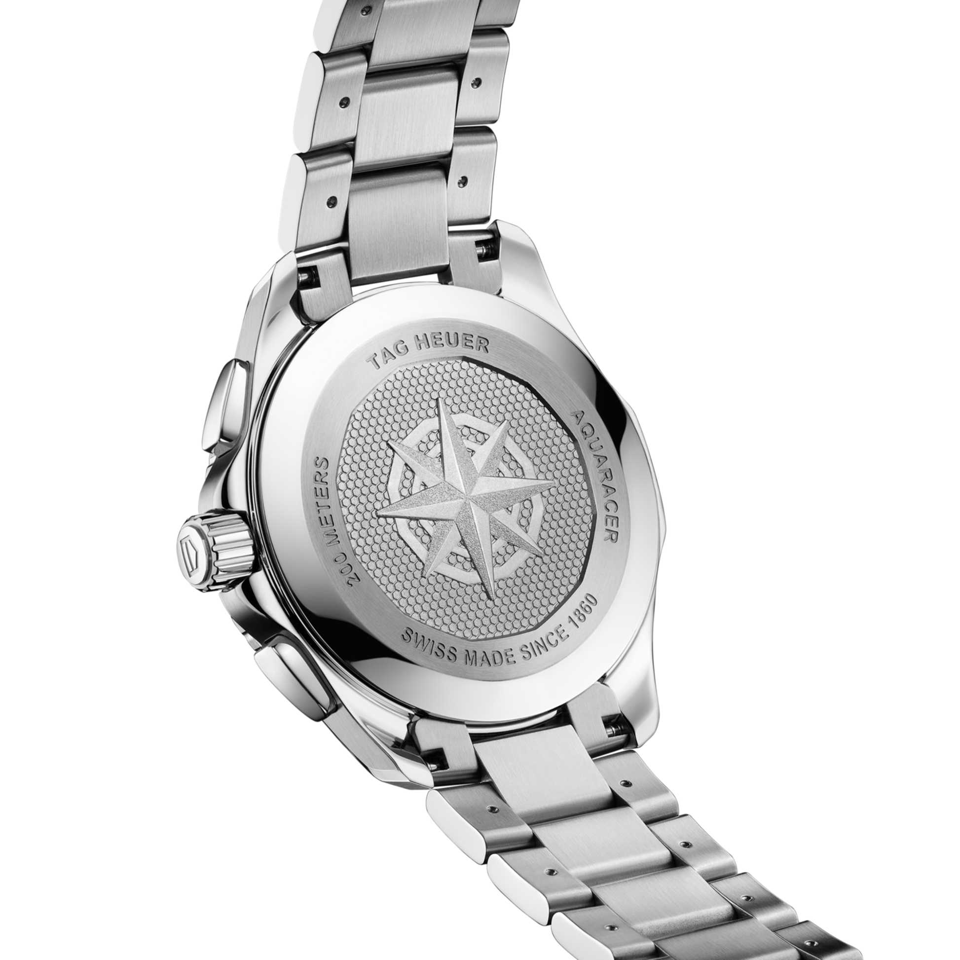 Unworn TAG Heuer Aquaracer Professional 200 Chronograph 40, Stainless Steel, Ref# CBP1112.BA0627, Back