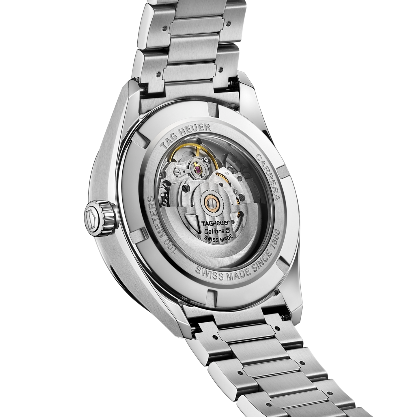 Unworn TAG Heuer Carrera Calibre 5 Day-Date, Stainless Steel, 41mm, Ref# WBN2013.BA0640, Back