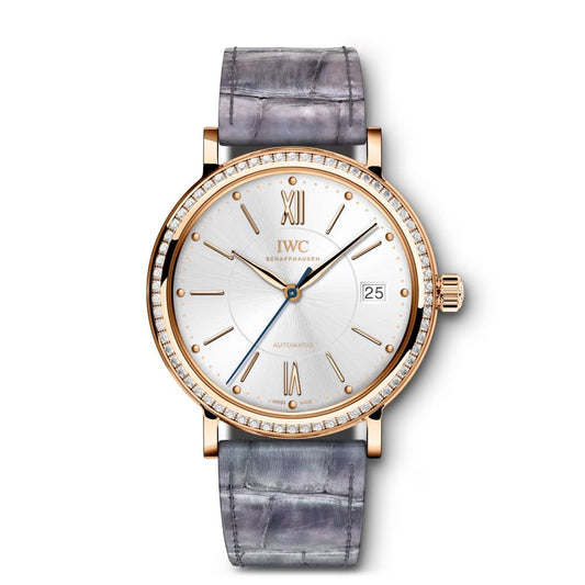 Unworn IWC Portofino Midsize Automatic 37, 18k Rose Gold set with Diamonds, 37mm, Ref# IW458107