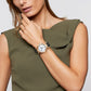 Unworn IWC Da Vinci Automatic “150 Years”, 18kt Rose Gold, 40,4mm, Ref# IW358103, Watch on women hand