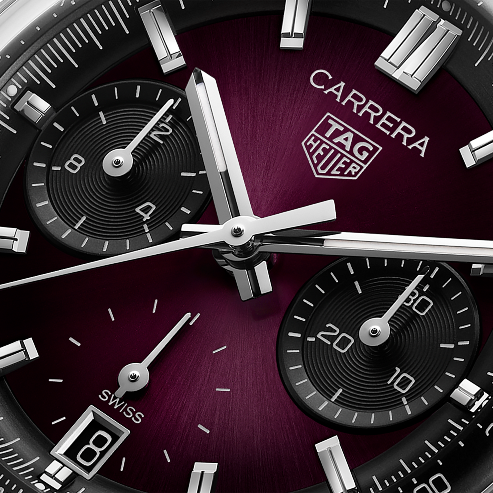 TAG Heuer Carrera Chronograph, Stainless Steel, 39mm, Ref# CBS2219.FC6607, Hands and Markers