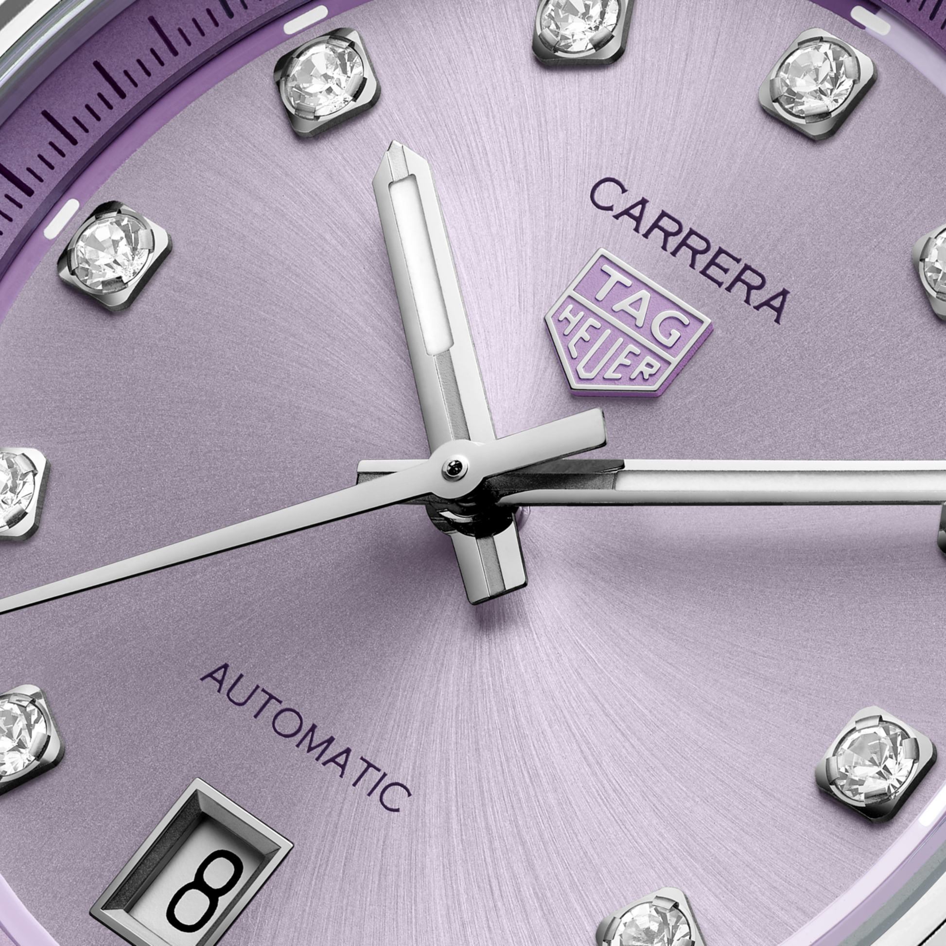 TAG Heuer Carrera Calibre 7 Date, Stainless Steel and Diamonds, 36mm, Ref# WBN2319.BA0001, Hands and Markers