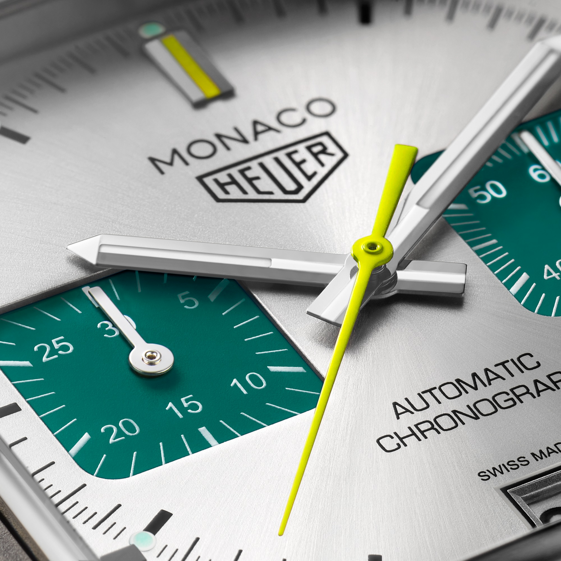 TAG Heuer Monaco Chronograph Racing Green Automatic, Titanium, 39mm, Ref# CAW218E.FC6565, Sub-dial