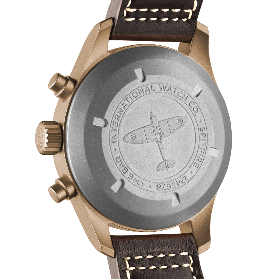 Unworn IWC Pilot's Watch Spitfire Chronograph, Bronze, 41mm, Ref# IW387902, Back