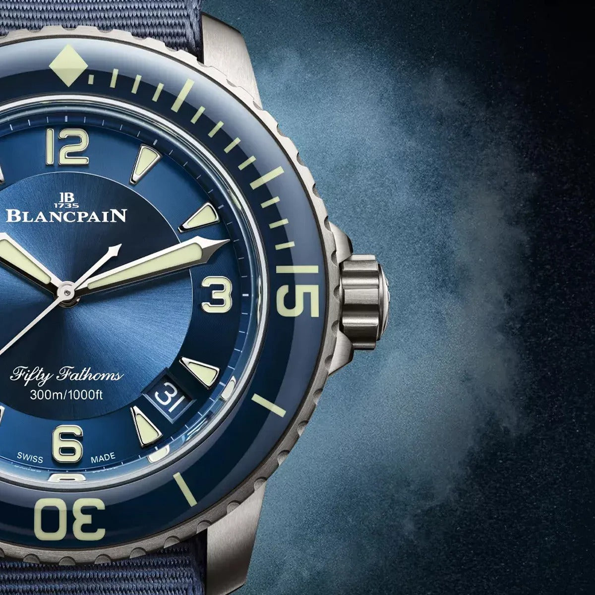 Blancpain Fifty Fathoms Automatique, Titanium, 45mm, Ref# 5015 12B40 O52B, Dial