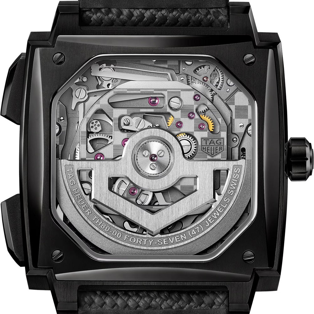 TAG Heuer Monaco Evergraph Automatic 40mm Titanium coated with black DLC, Ref# CEW5180.FT8122, Back